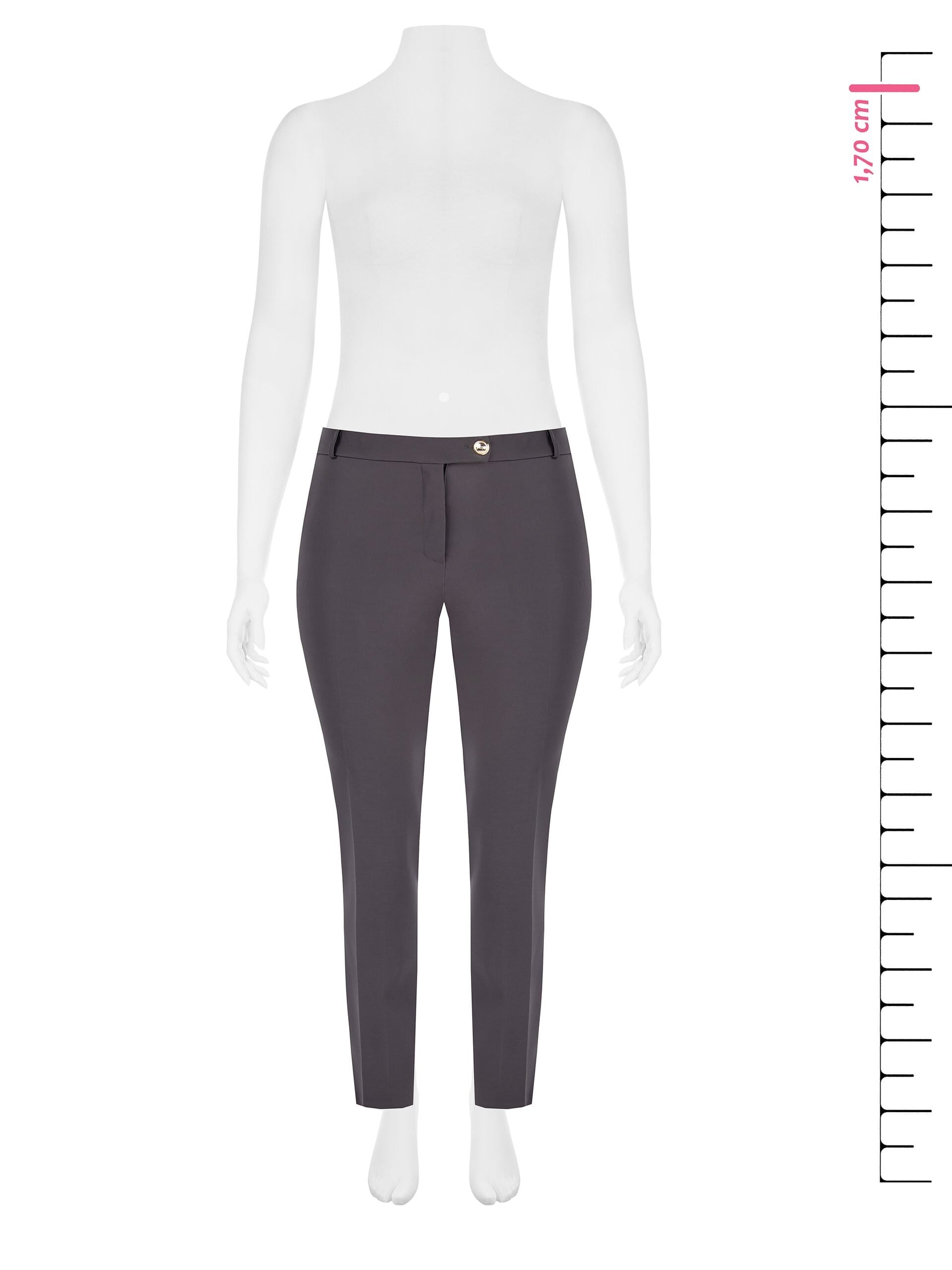Pantaloni A Sigaretta Cropped In Tessuto Bi-Stretch Con Elastico Dietro Rinascimento Curvy
