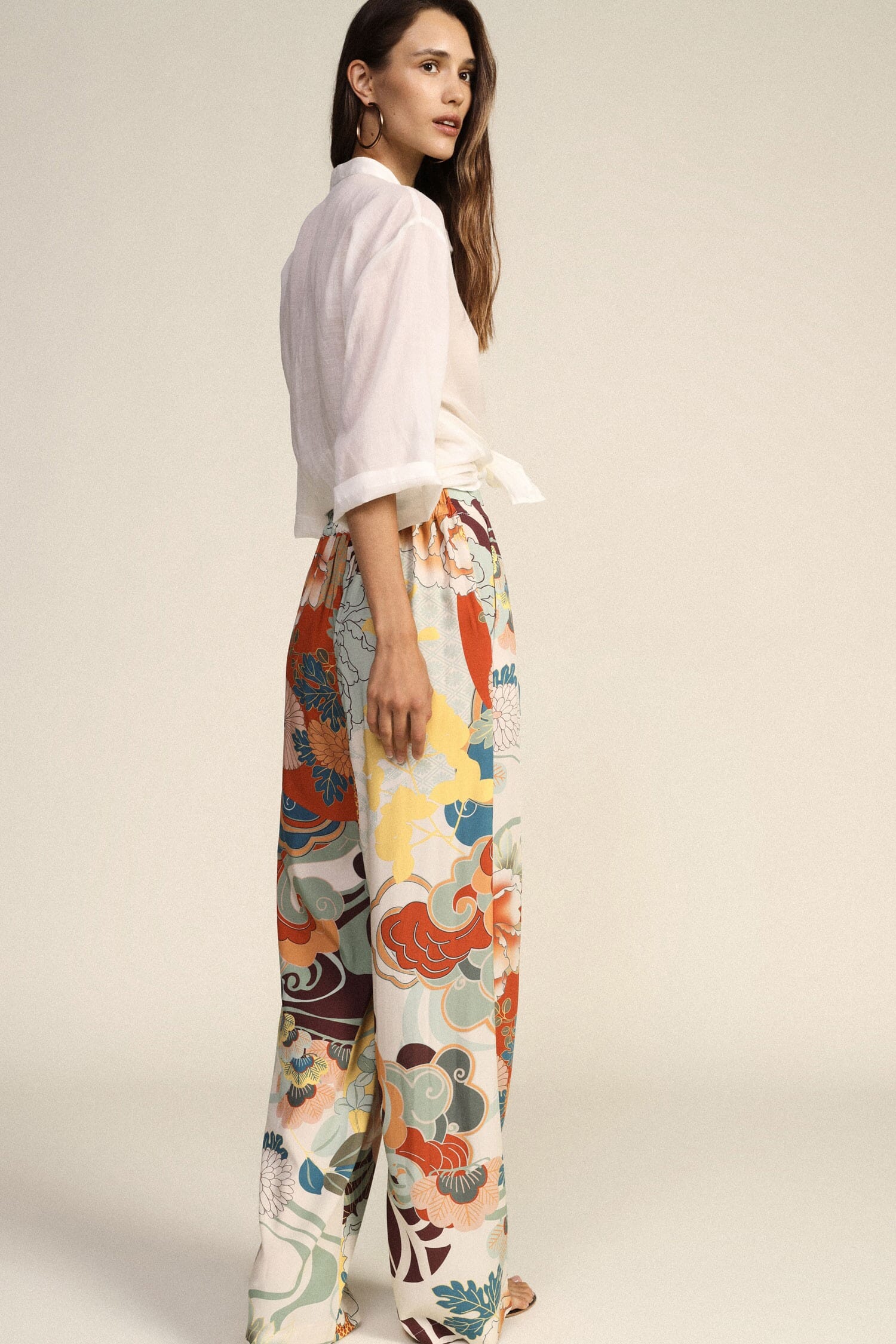 Dixie Wide-Leg Floral Print Palazzo Trousers