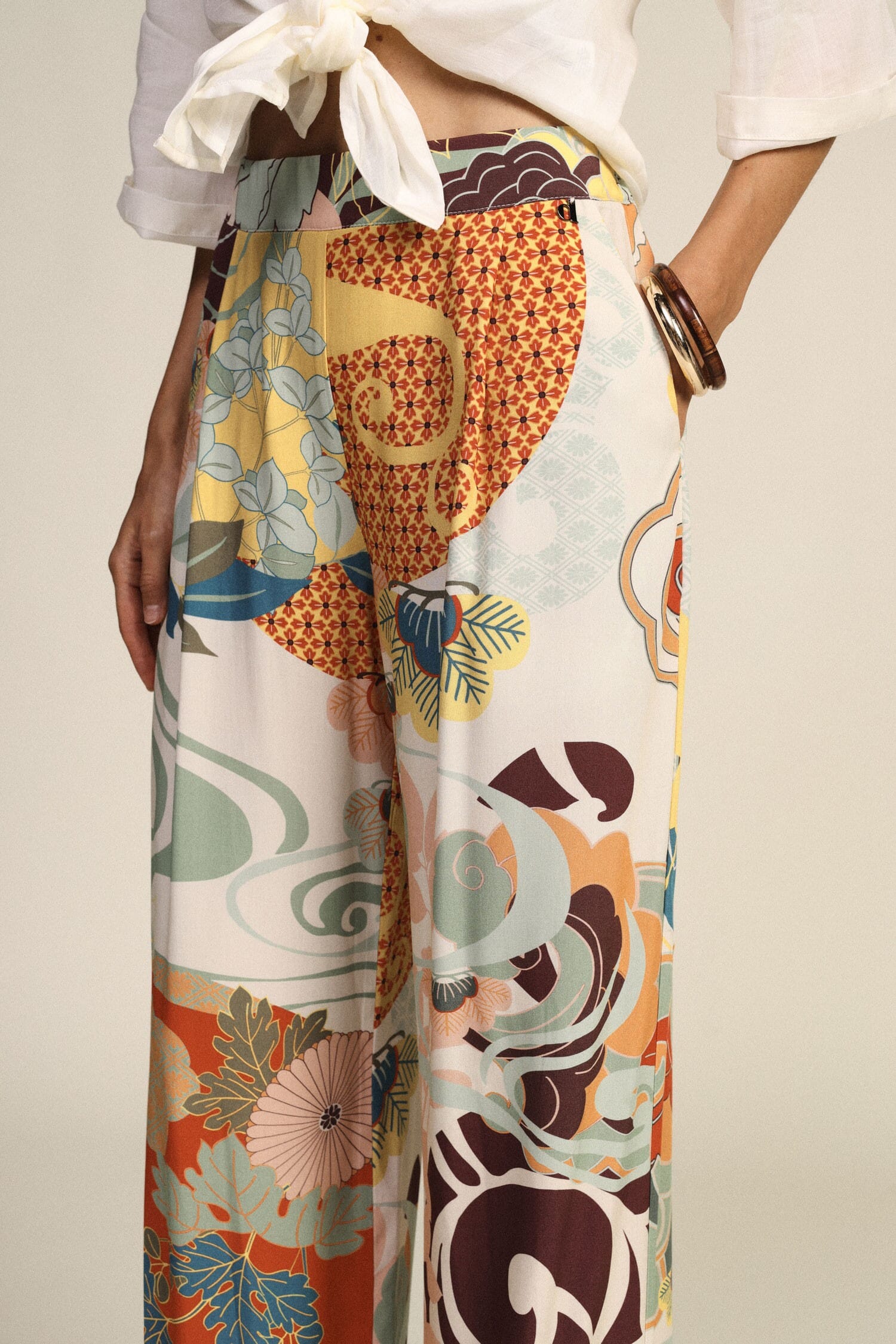 Dixie Wide-Leg Floral Print Palazzo Trousers