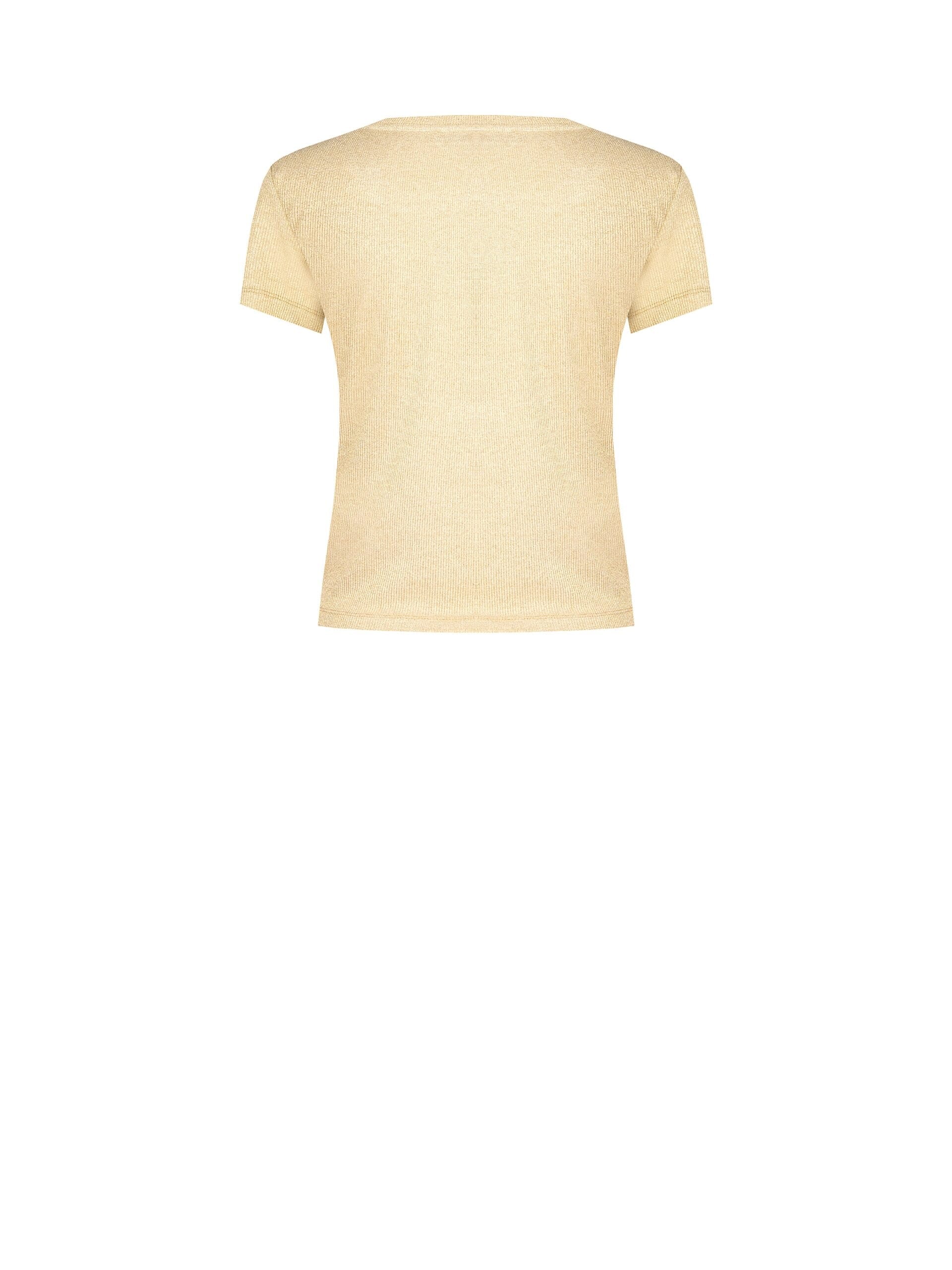 T-Shirt Sfiancata A Coste In Lurex Rinascimento