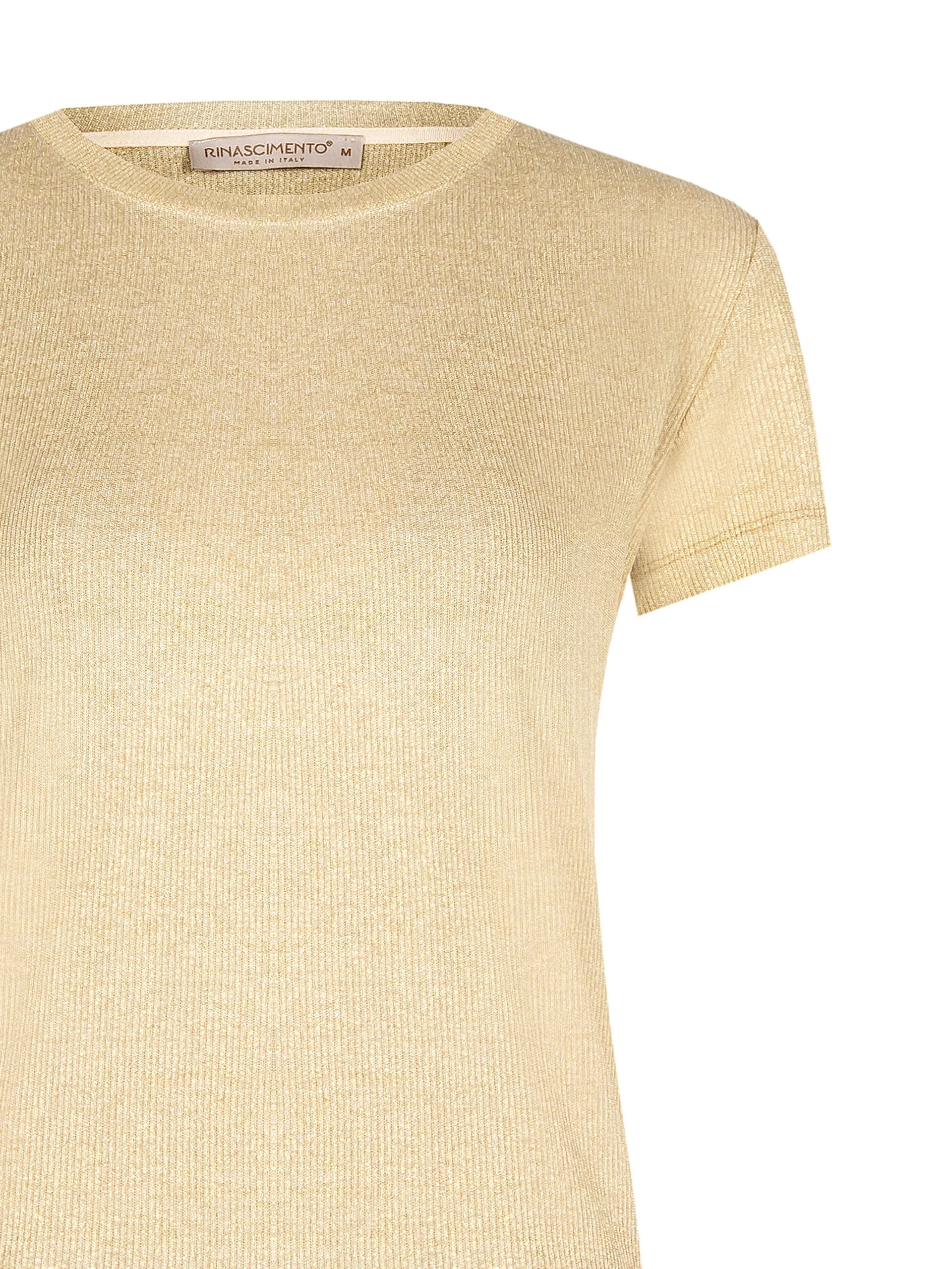 T-Shirt Sfiancata A Coste In Lurex Rinascimento