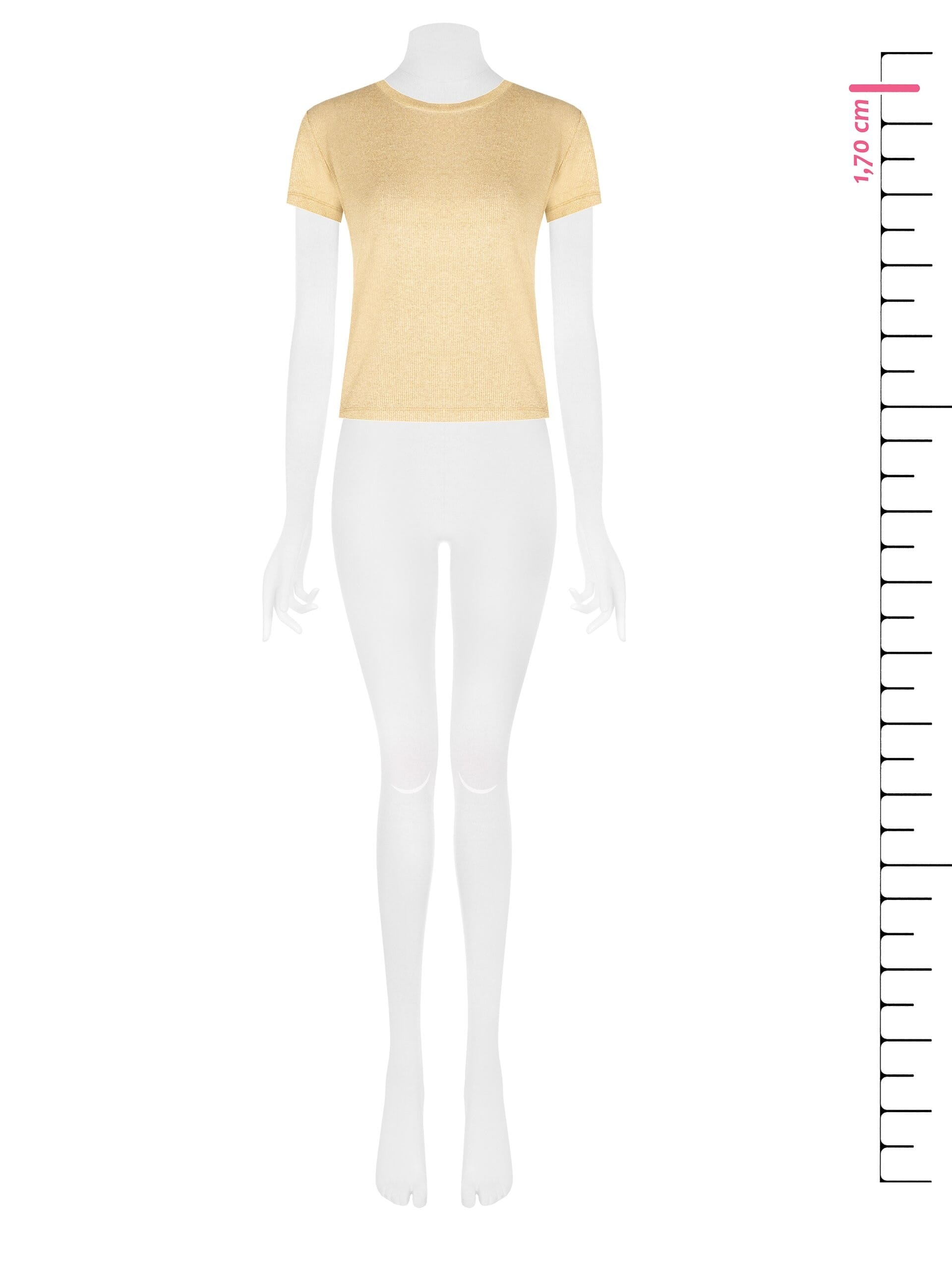 T-Shirt Sfiancata A Coste In Lurex Rinascimento