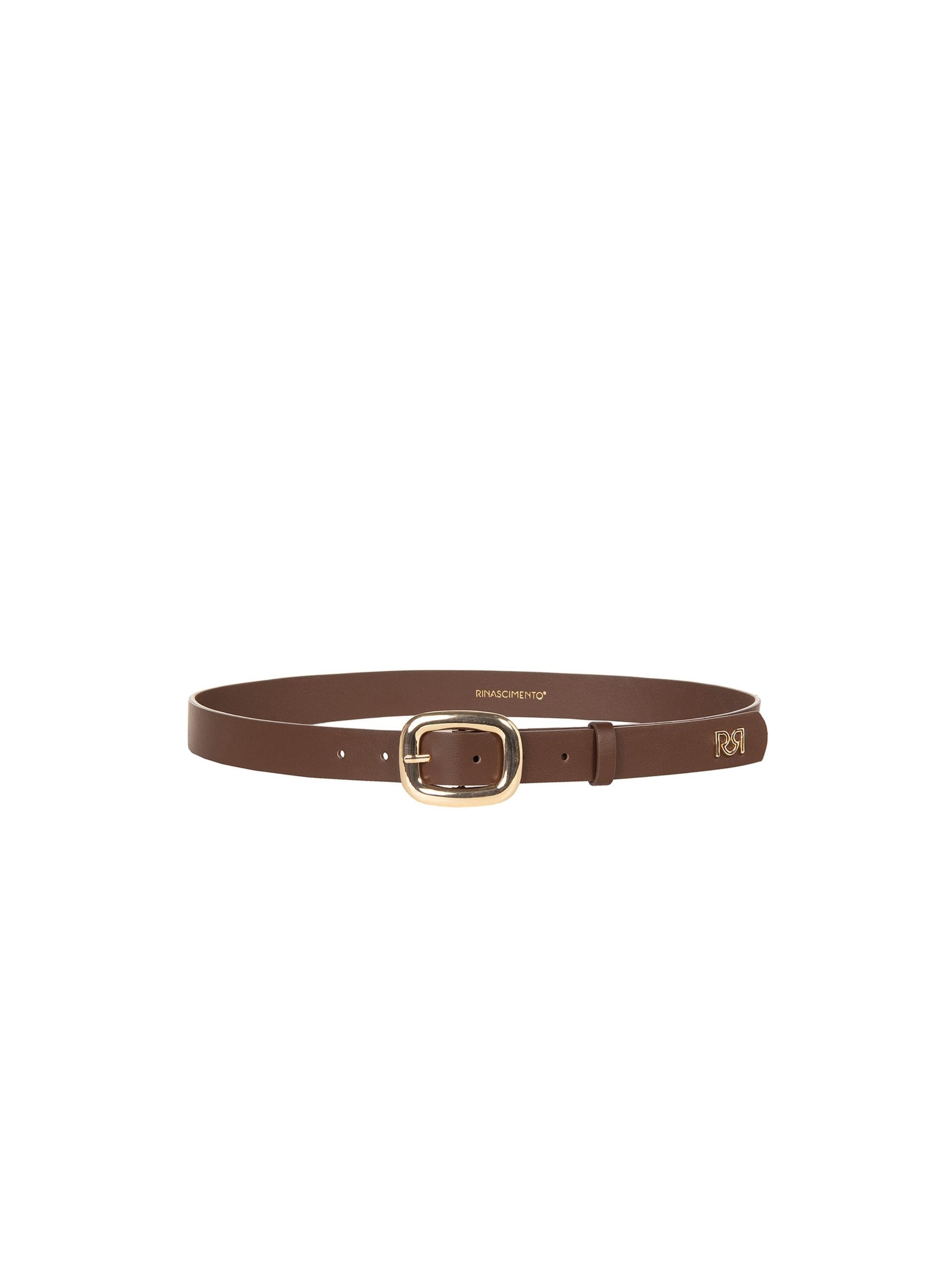Cintura Sottile In Similpelle Liscia Con Logo Rr Rinascimento