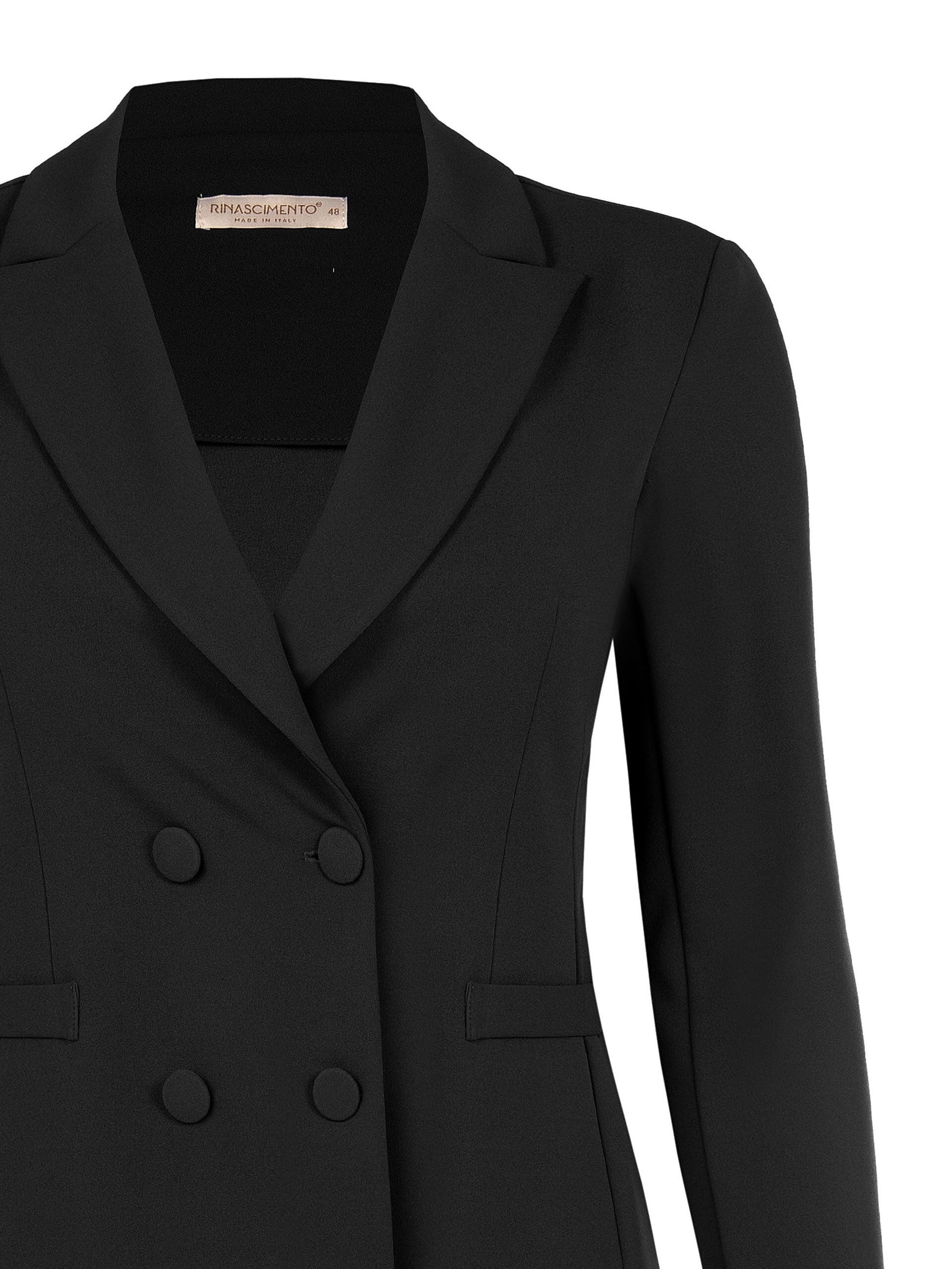 Giacca Blazer Curvy Sfiancata In Scuba Crepe Con Bottoni Coordinati Rinascimento Curvy