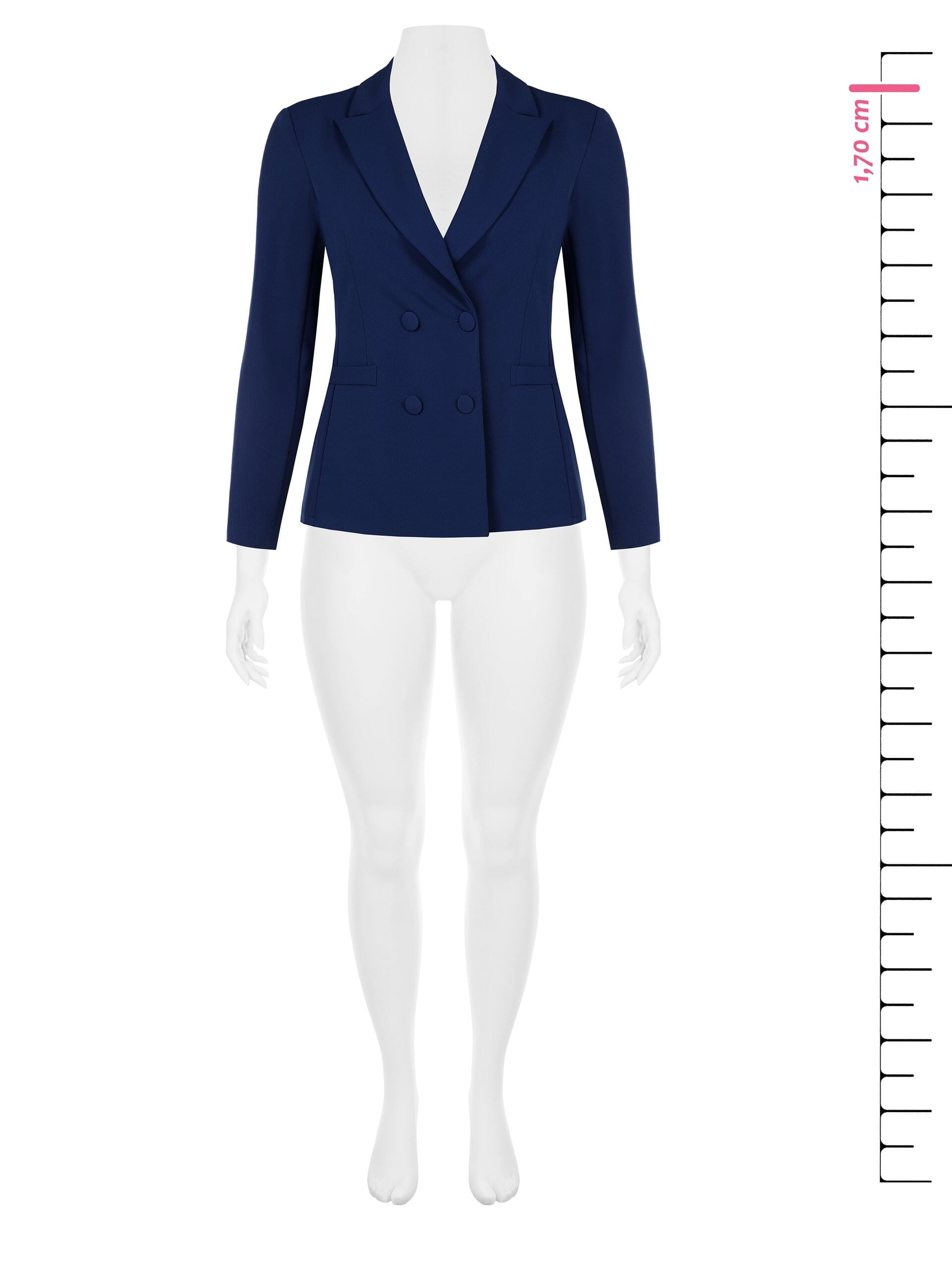 Giacca Blazer Curvy Sfiancata In Scuba Crepe Con Bottoni Coordinati Rinascimento Curvy