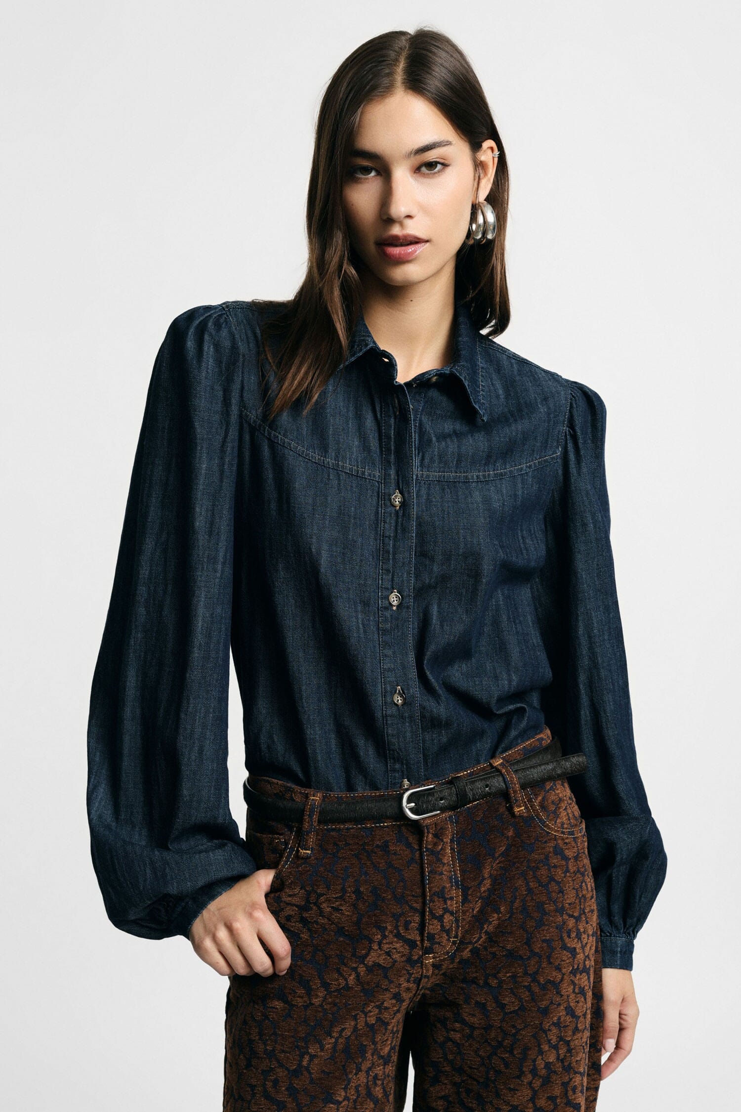 Shirt Con Collo Classico E Maniche Lunghe Ampie Please