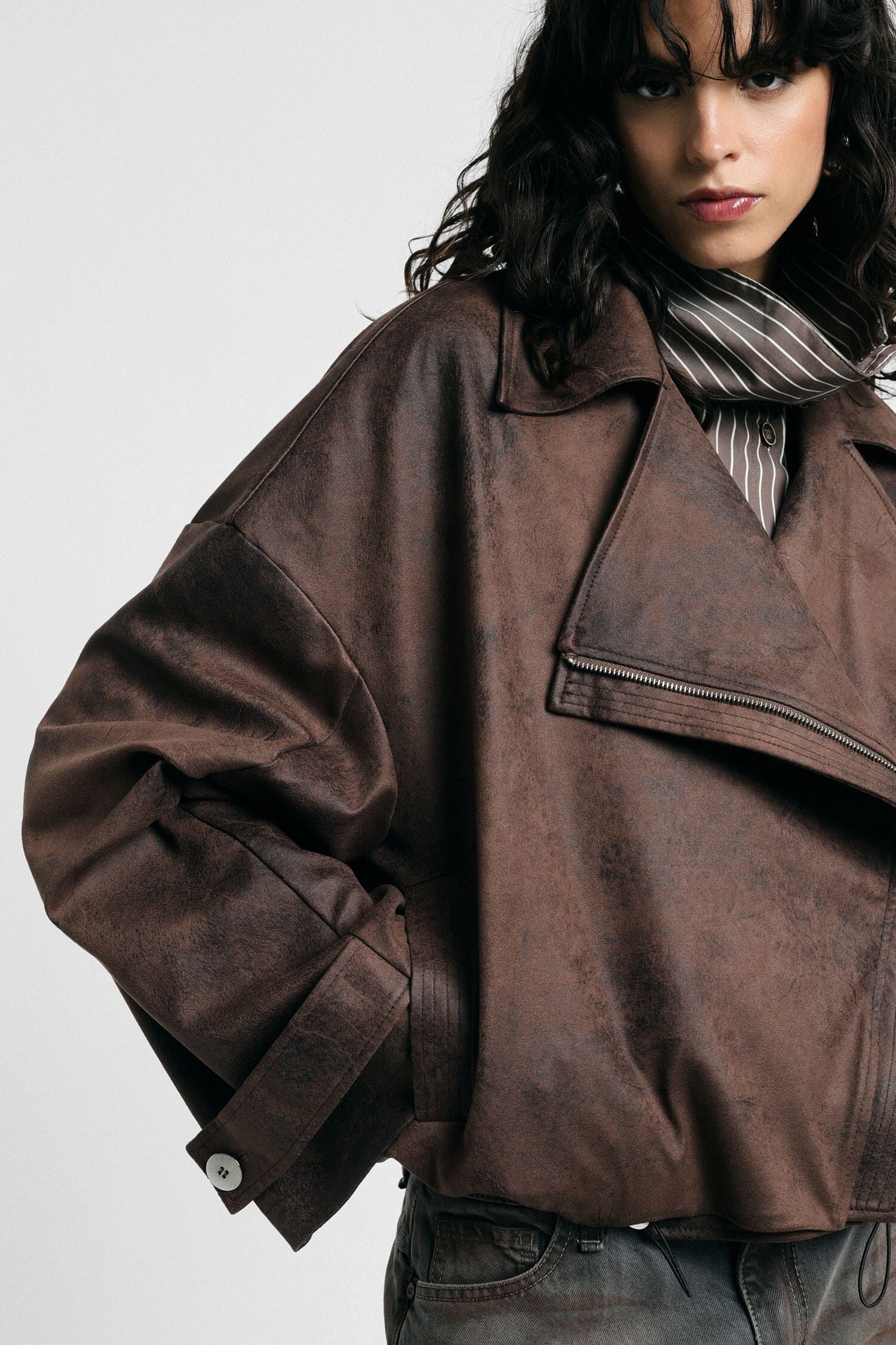 Giacca In Stile Biker Con Zip E Coulisse Please