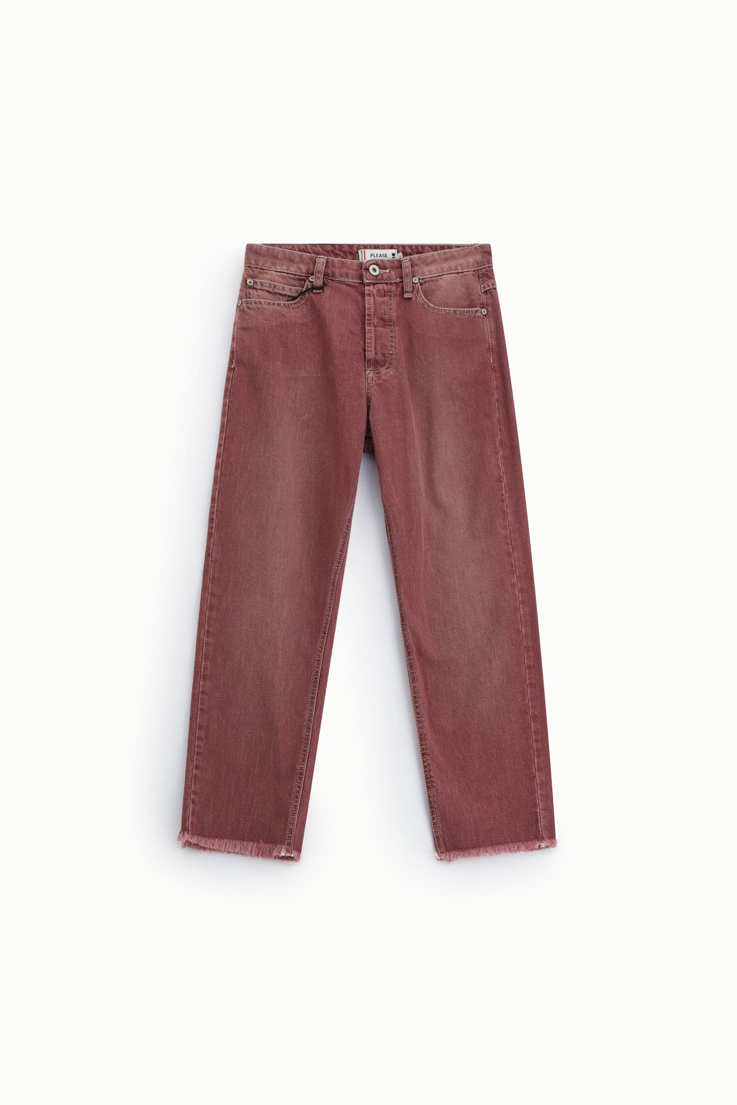 Pantalon court à coupe régulière avec ourlet effiloché Please