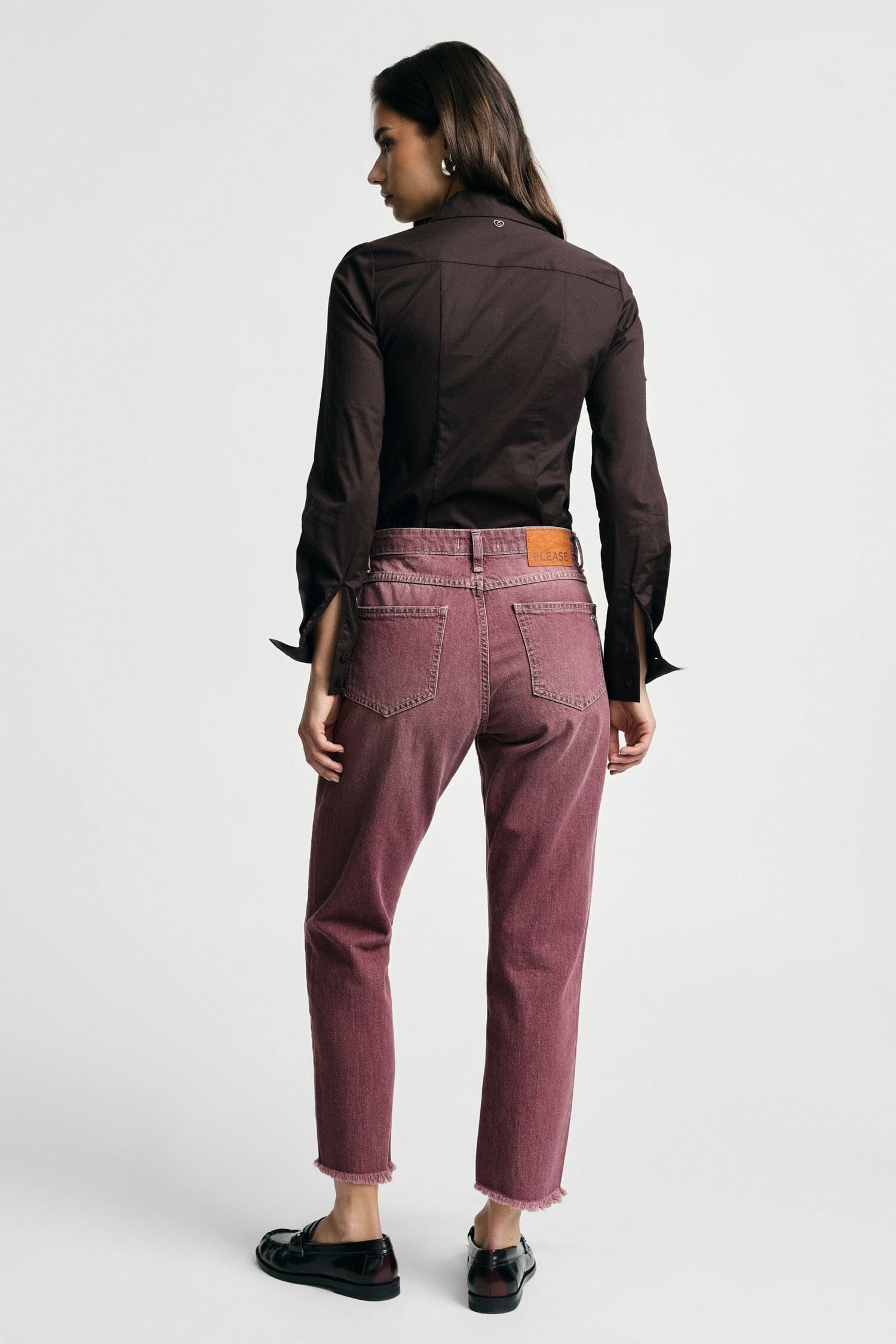 Pantalon court à coupe régulière avec ourlet effiloché Please
