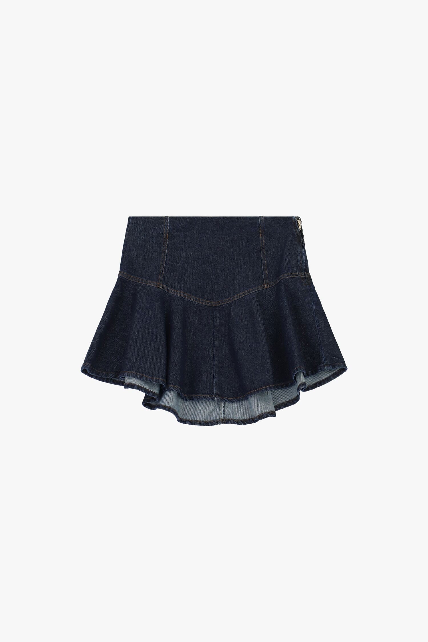 Dixie Short Denim Skirt with Flared Hem
