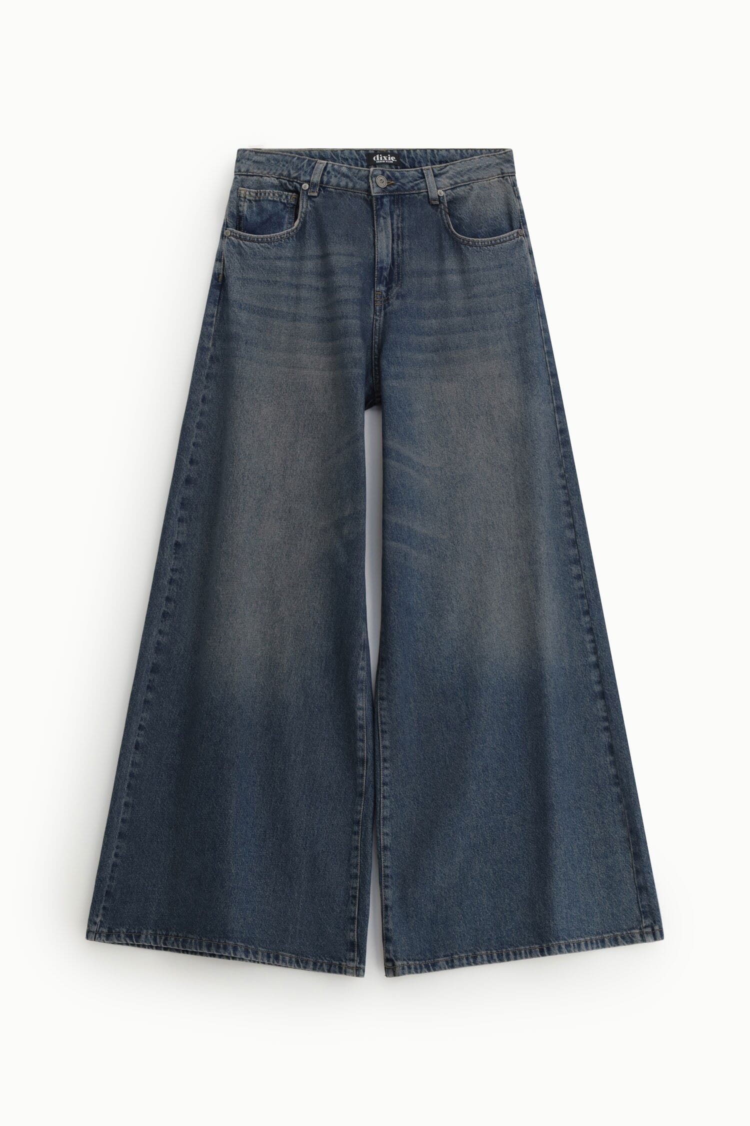 Jean à taille haute et jambes larges, cinq poches, modèle Dixie