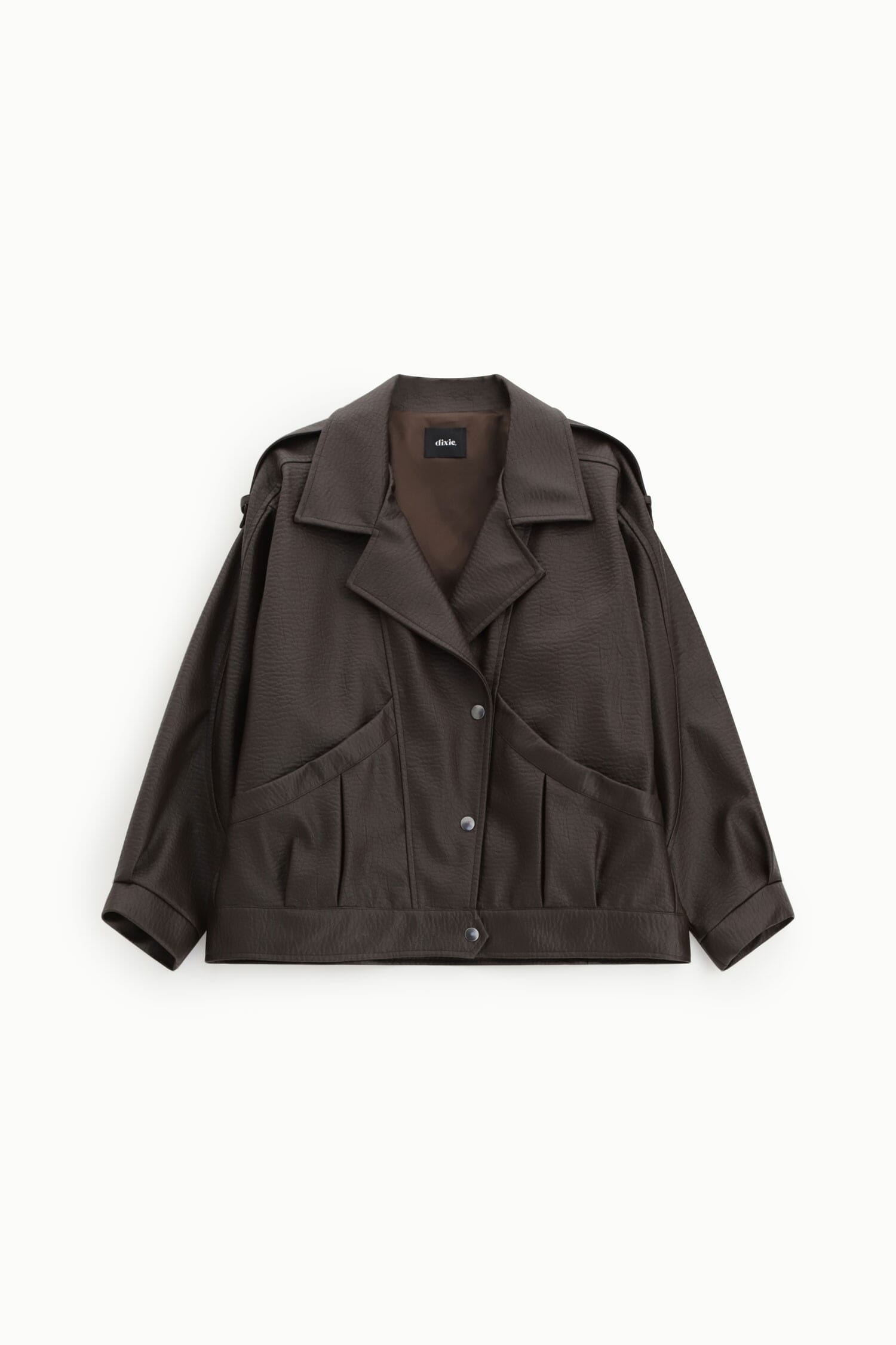 Dixie Short Coat with Wide Lapels and Front Pockets