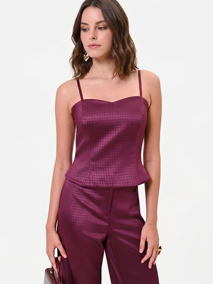 Crop Top Bustier In Raso Jacquard Rinascimento