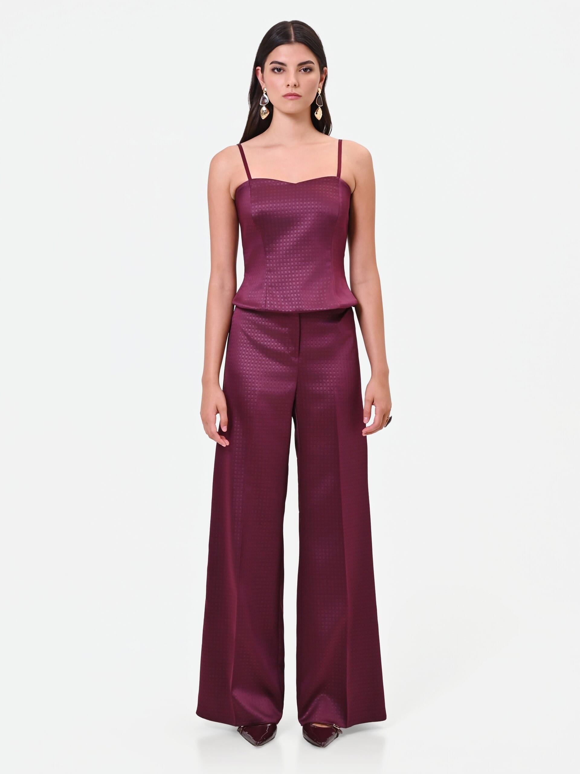 Crop Top Bustier In Raso Jacquard Rinascimento