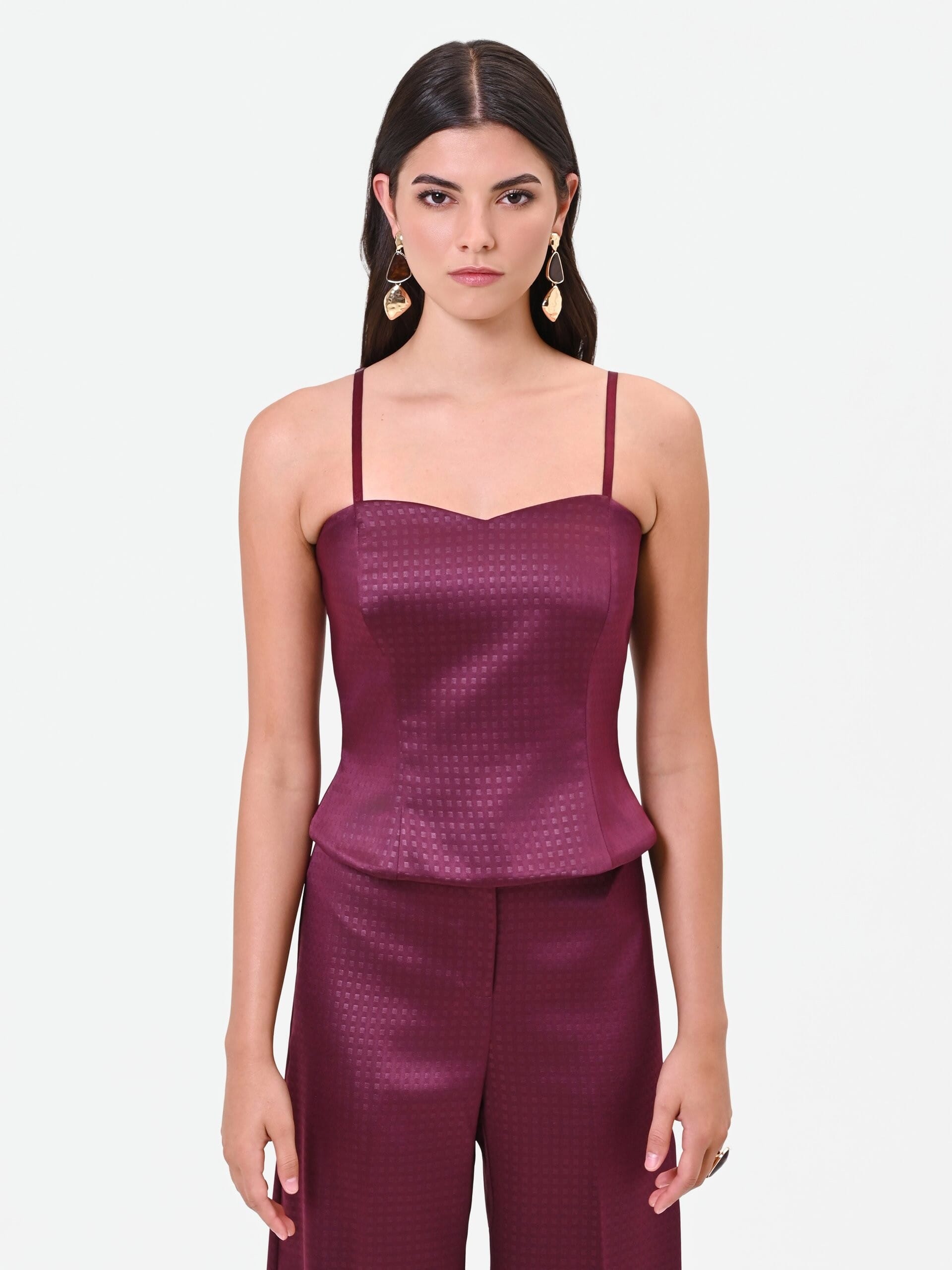 Crop Top Bustier In Raso Jacquard Rinascimento