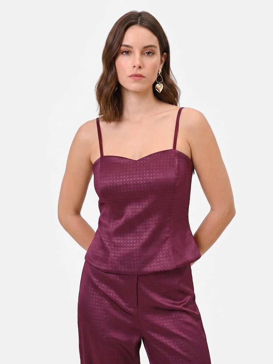 Crop Top Bustier In Raso Jacquard Rinascimento