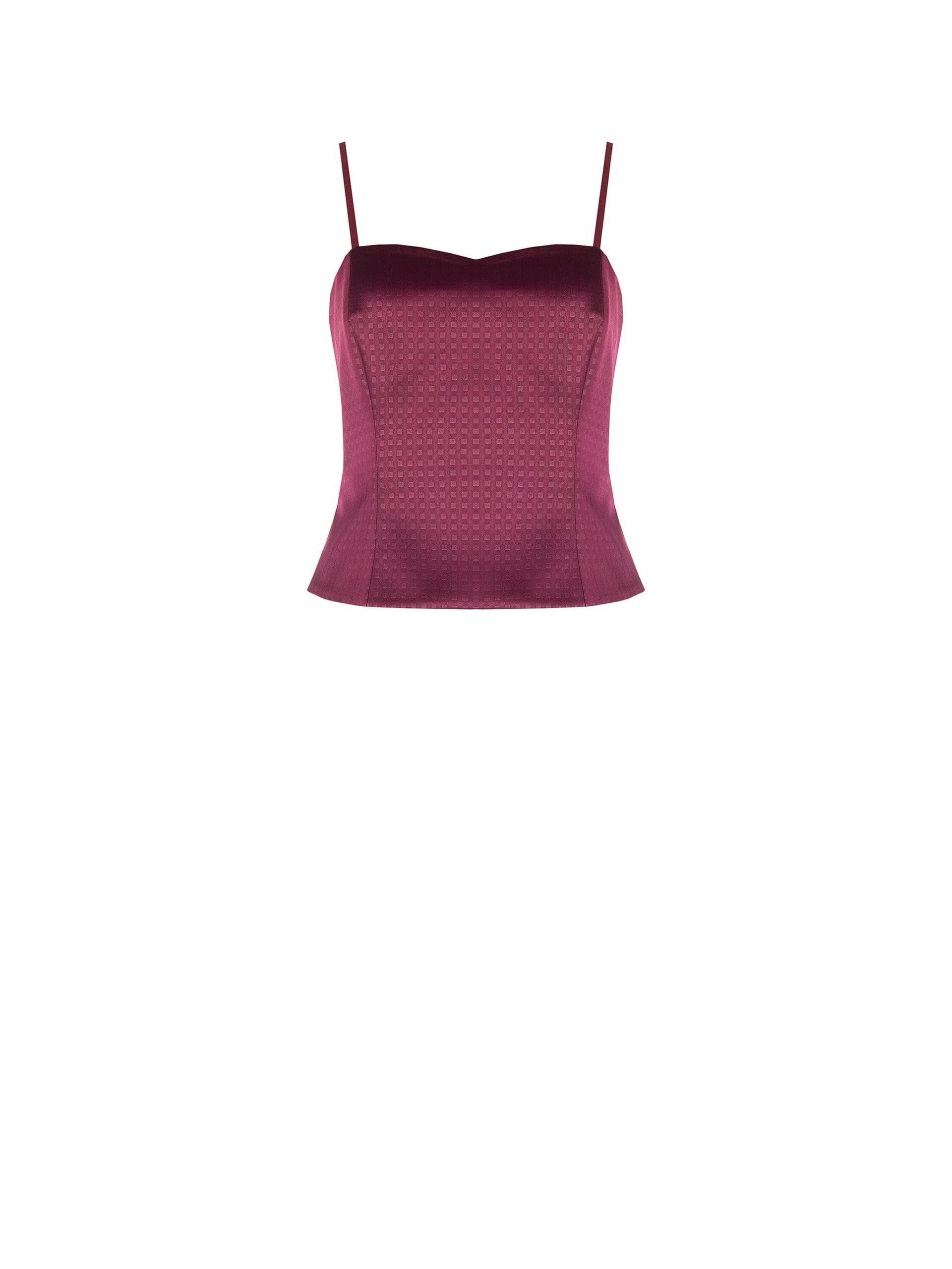 Crop Top Bustier In Raso Jacquard Rinascimento