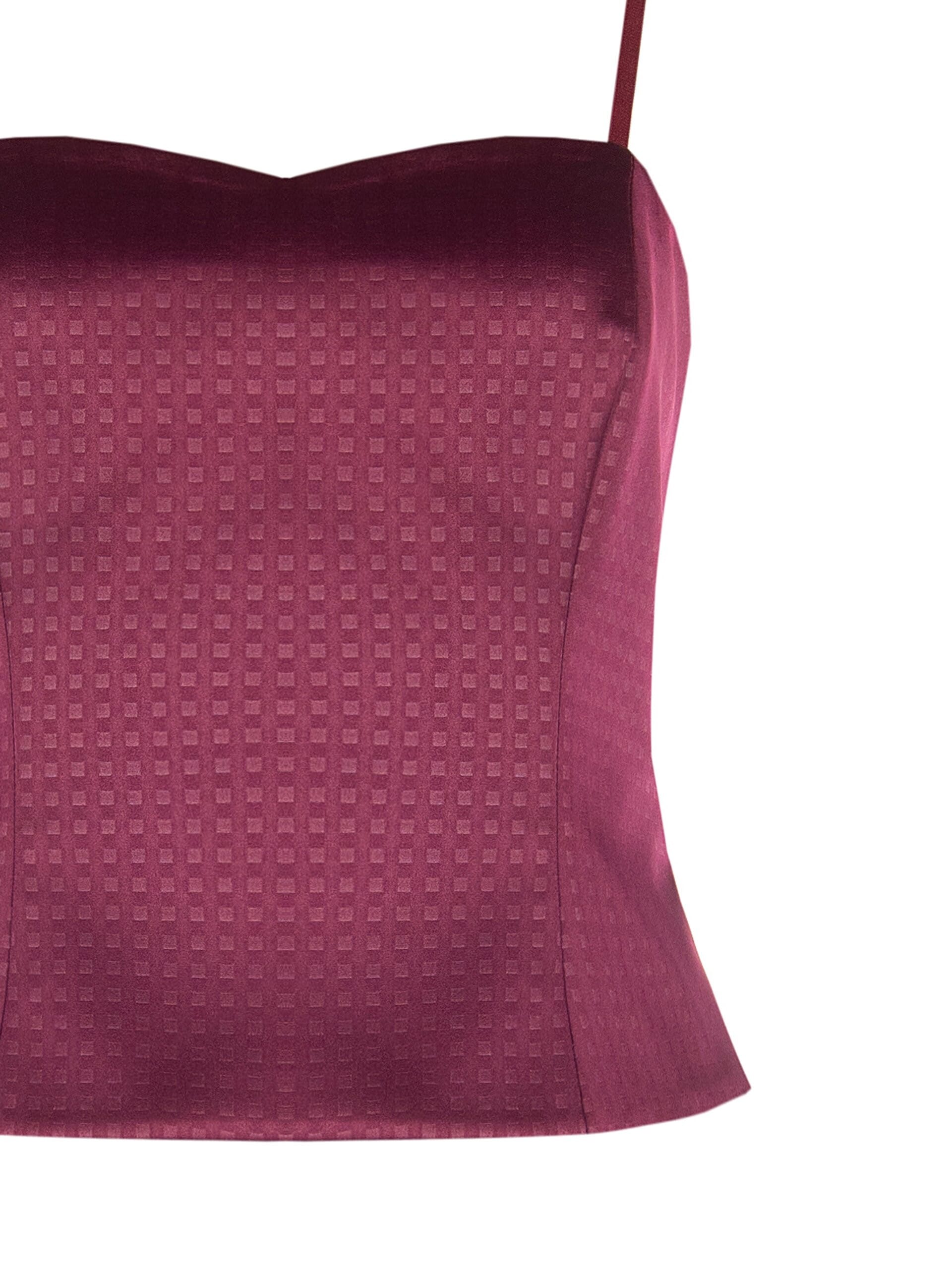 Crop Top Bustier In Raso Jacquard Rinascimento