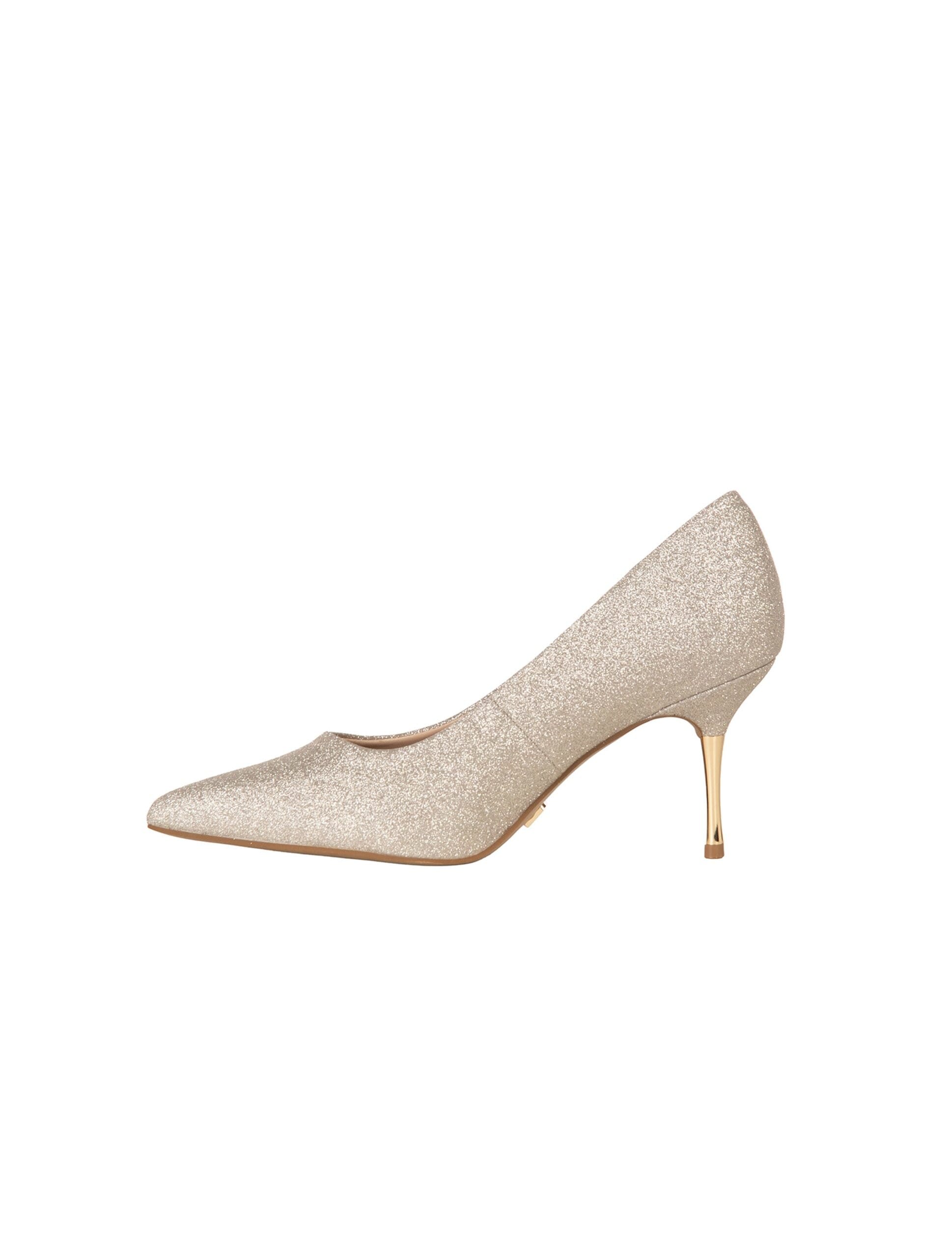 Décolleté Stiletto Glitter Con Tacco Medio In Metallo Rinascimento
