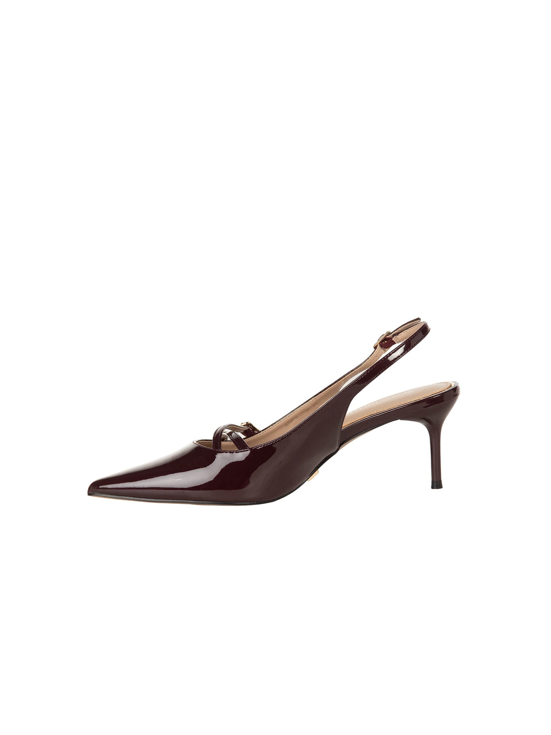 Slingback A Punta In Vernice Lucida Con Cinturini Incrociati Rinascimento