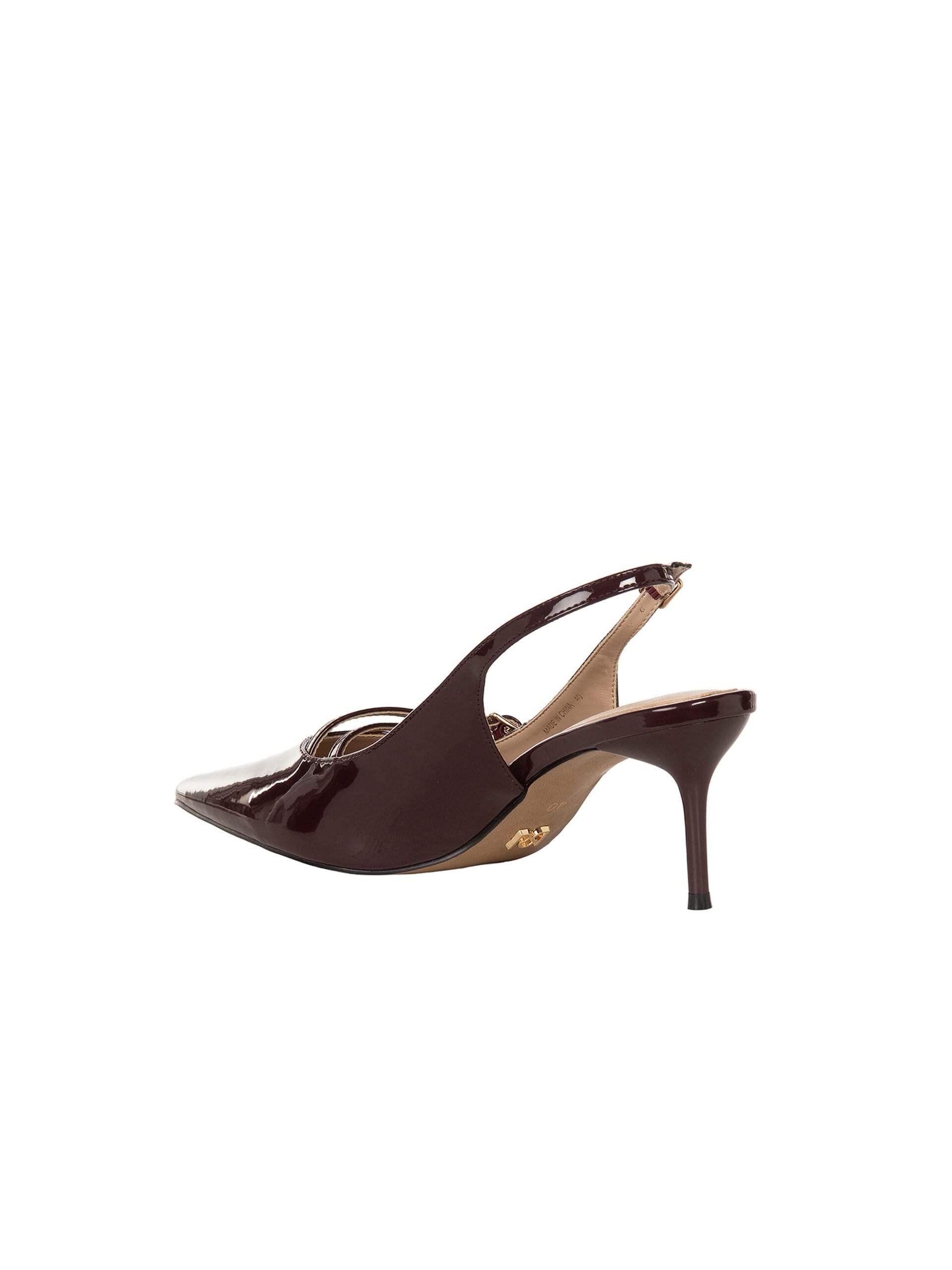 Slingback A Punta In Vernice Lucida Con Cinturini Incrociati Rinascimento