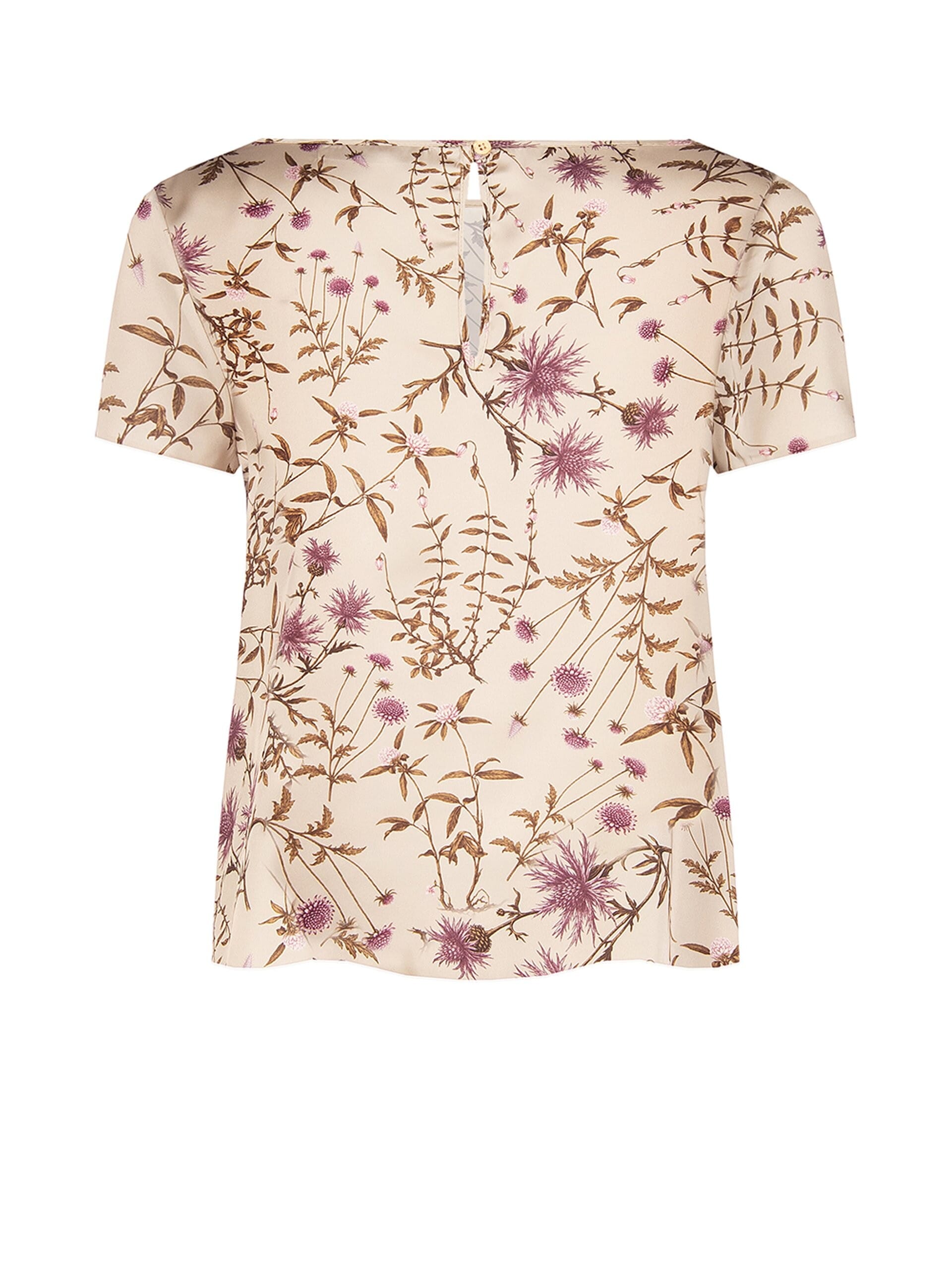 Blouse ample et fluide en satin à fleurs « Rinascimento »