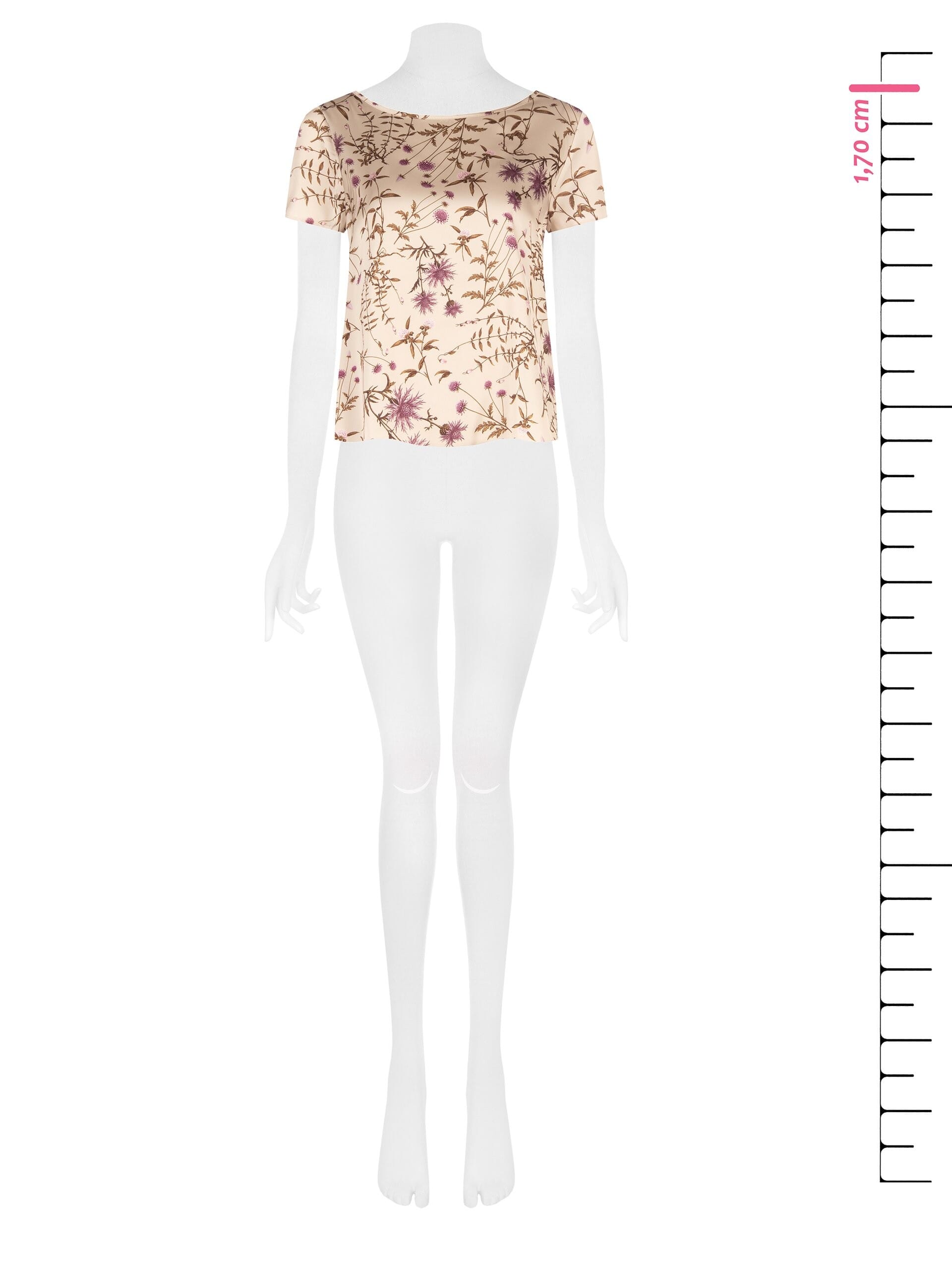 Blouse ample et fluide en satin à fleurs « Rinascimento »
