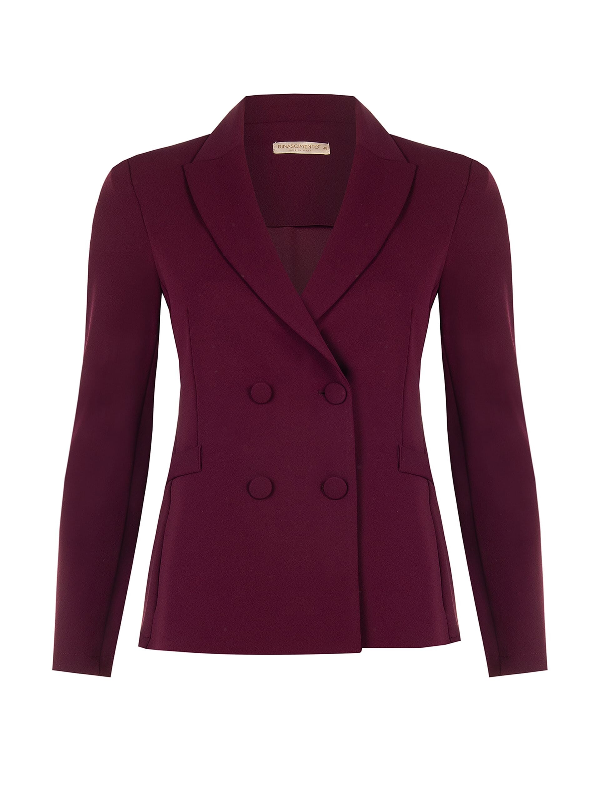 Giacca Blazer Curvy Sfiancata In Scuba Crepe Con Bottoni Coordinati Rinascimento Curvy