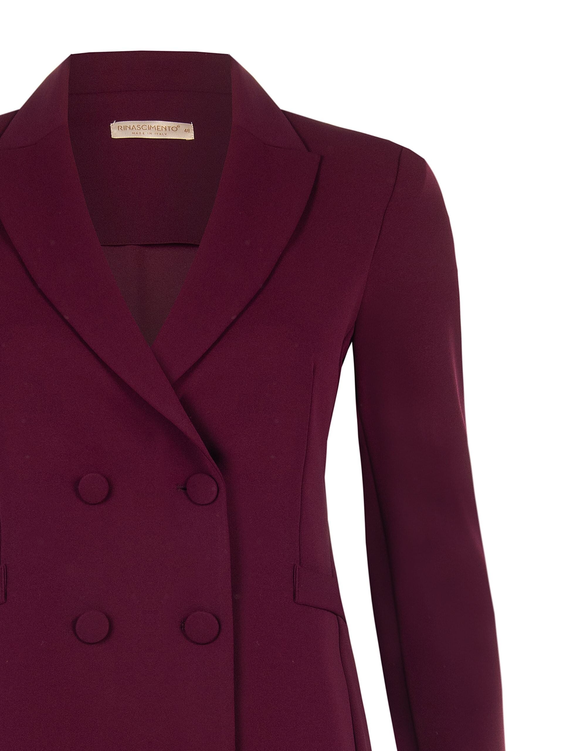 Giacca Blazer Curvy Sfiancata In Scuba Crepe Con Bottoni Coordinati Rinascimento Curvy