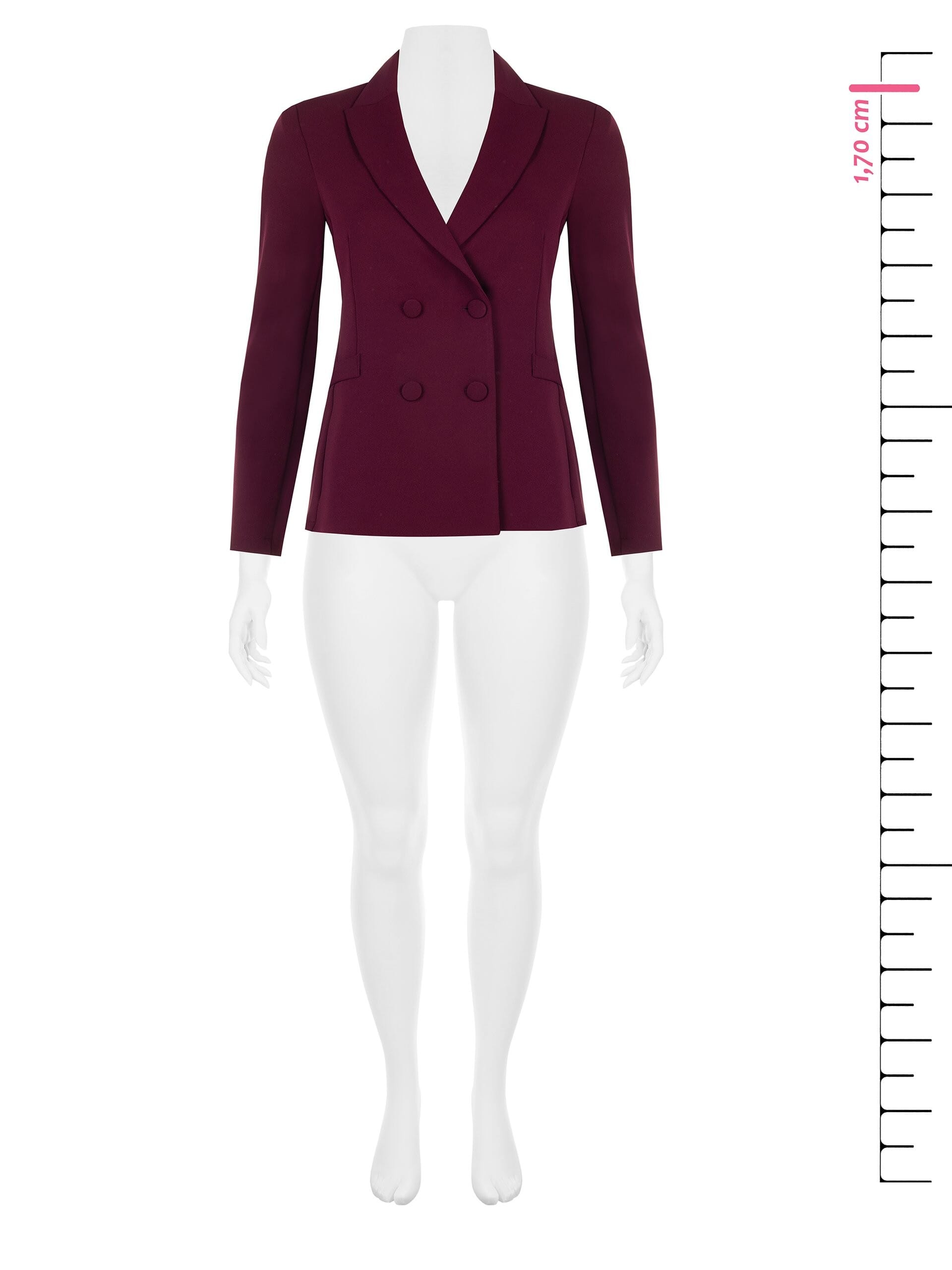 Giacca Blazer Curvy Sfiancata In Scuba Crepe Con Bottoni Coordinati Rinascimento Curvy