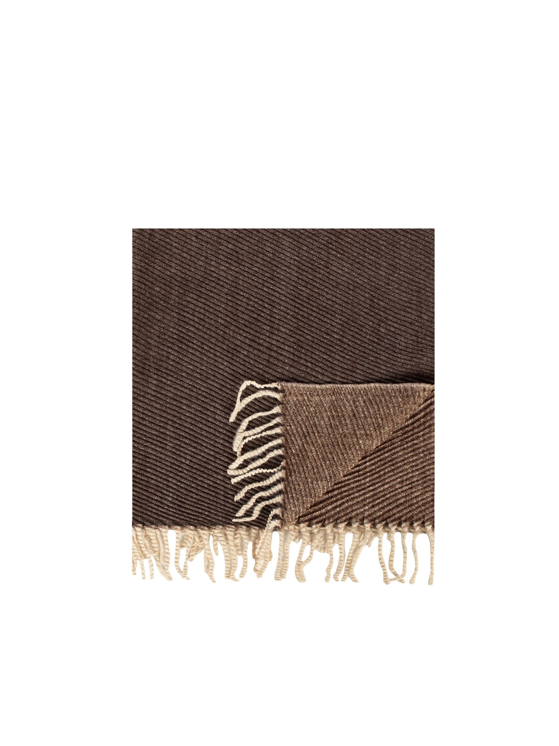 Sciarpa Wool-Touch Effetto A Righe Trasversali Con Frange Rinascimento