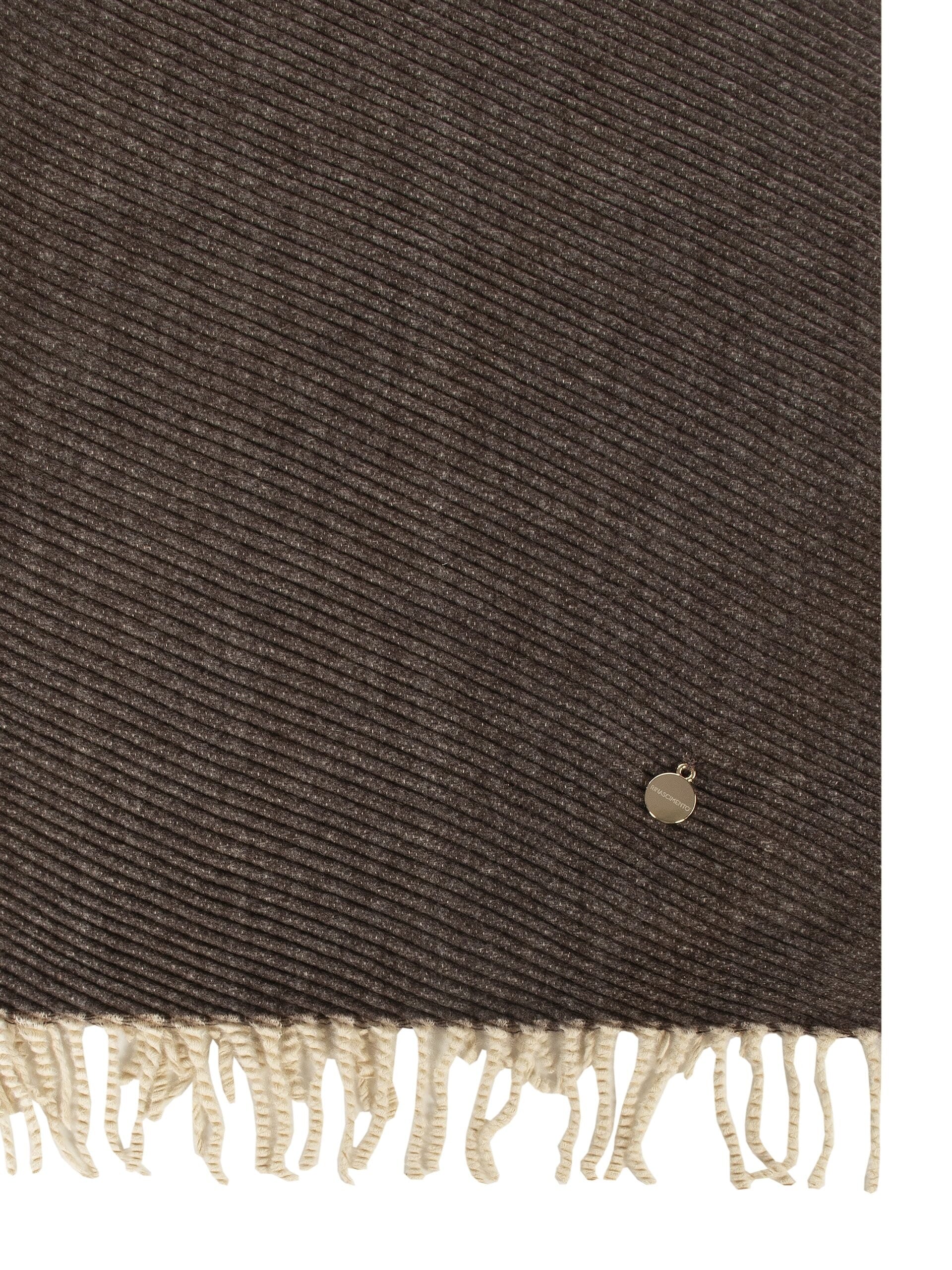 Sciarpa Wool-Touch Effetto A Righe Trasversali Con Frange Rinascimento