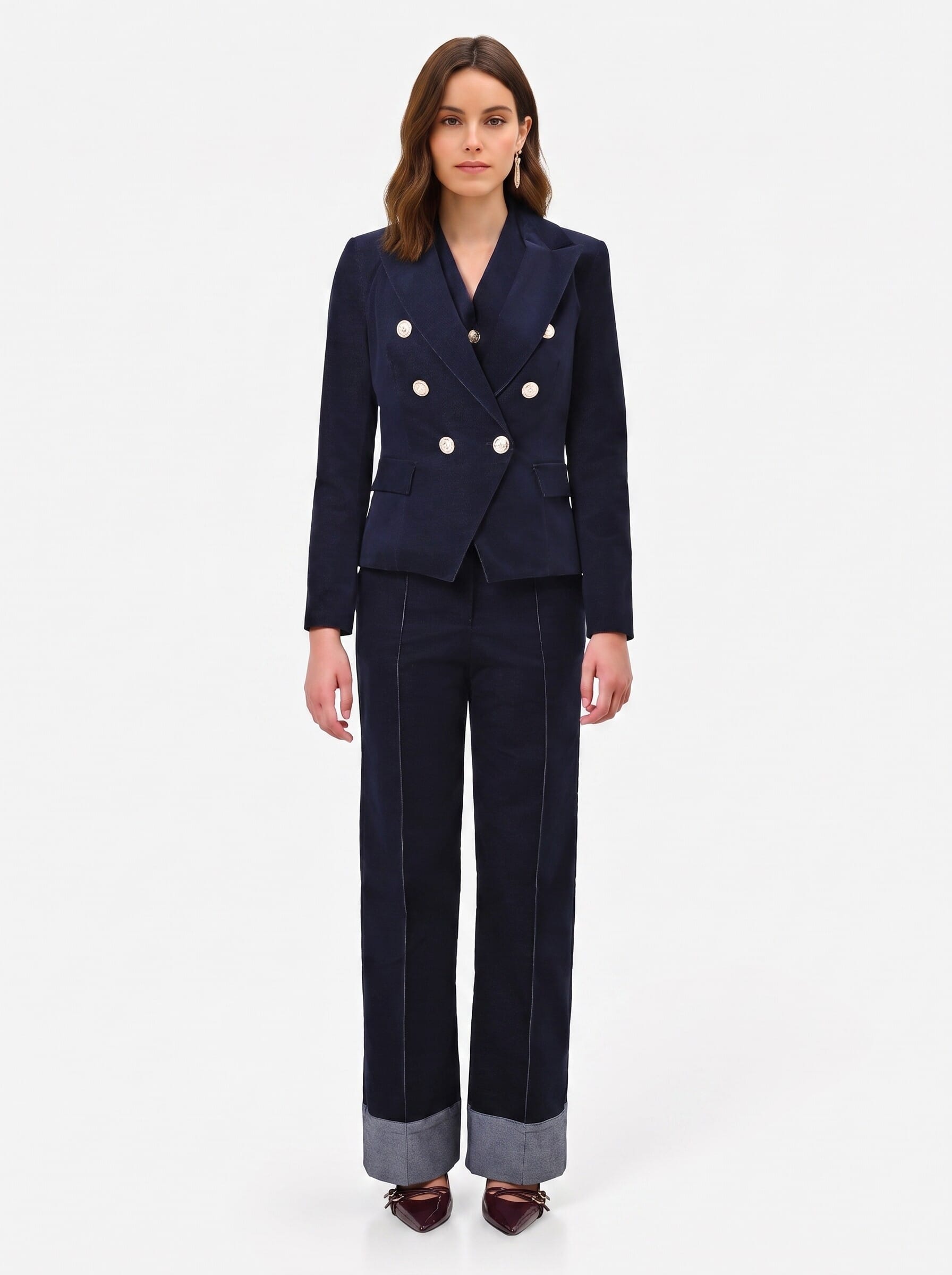 Rinascimento Short, Fitted Velour Blazer Jacket