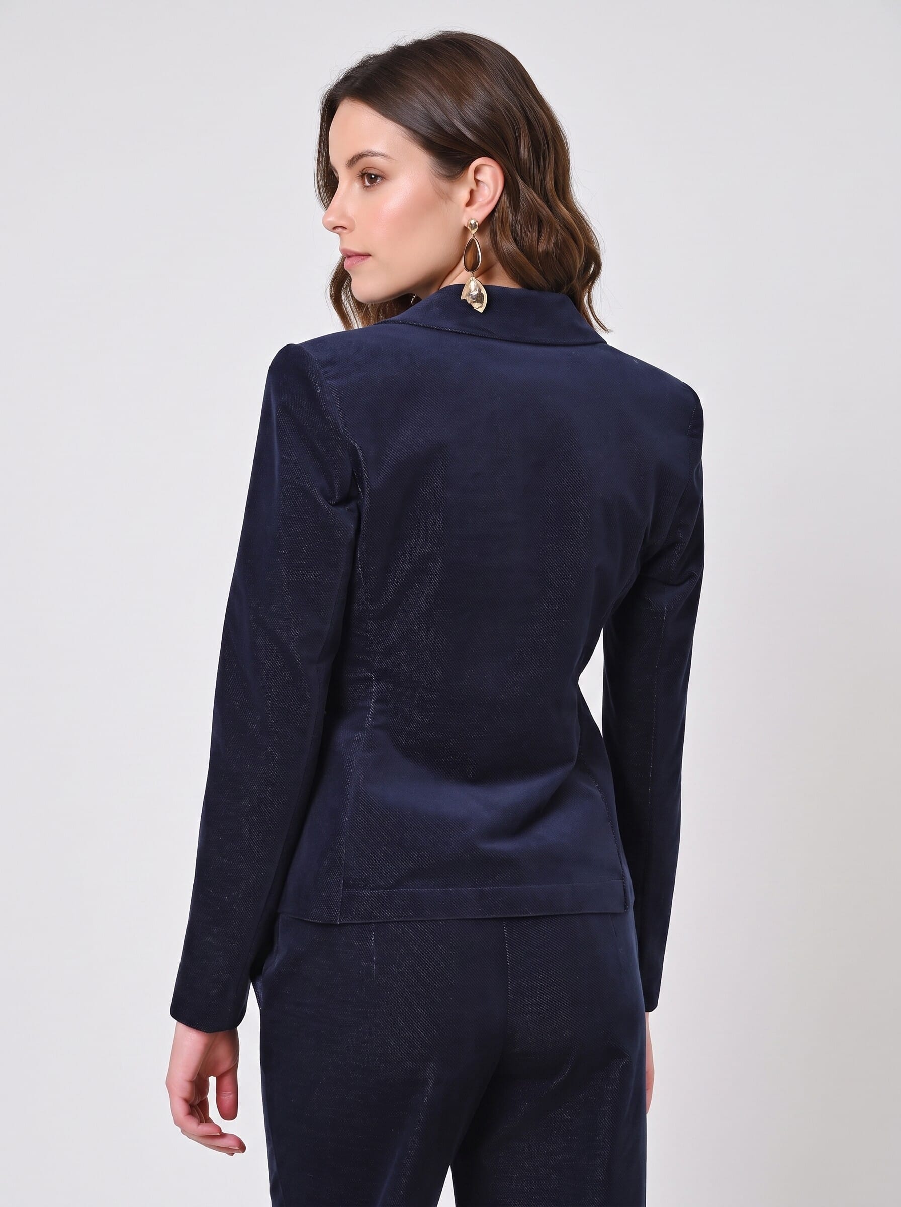 Rinascimento Short, Fitted Velour Blazer Jacket