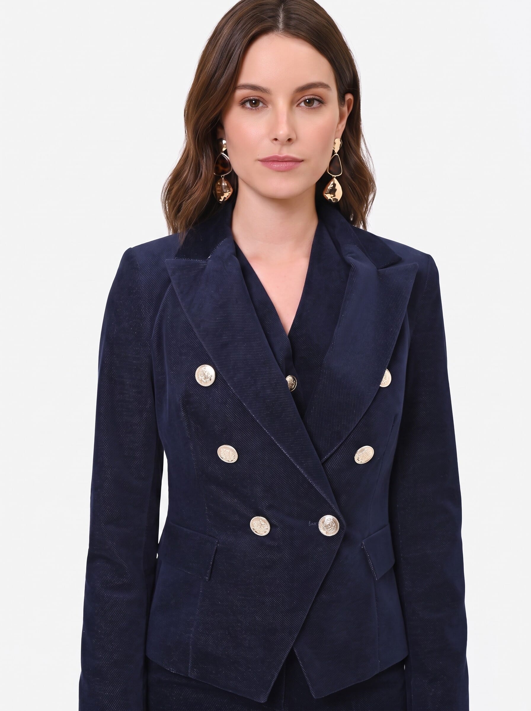 Rinascimento Short, Fitted Velour Blazer Jacket