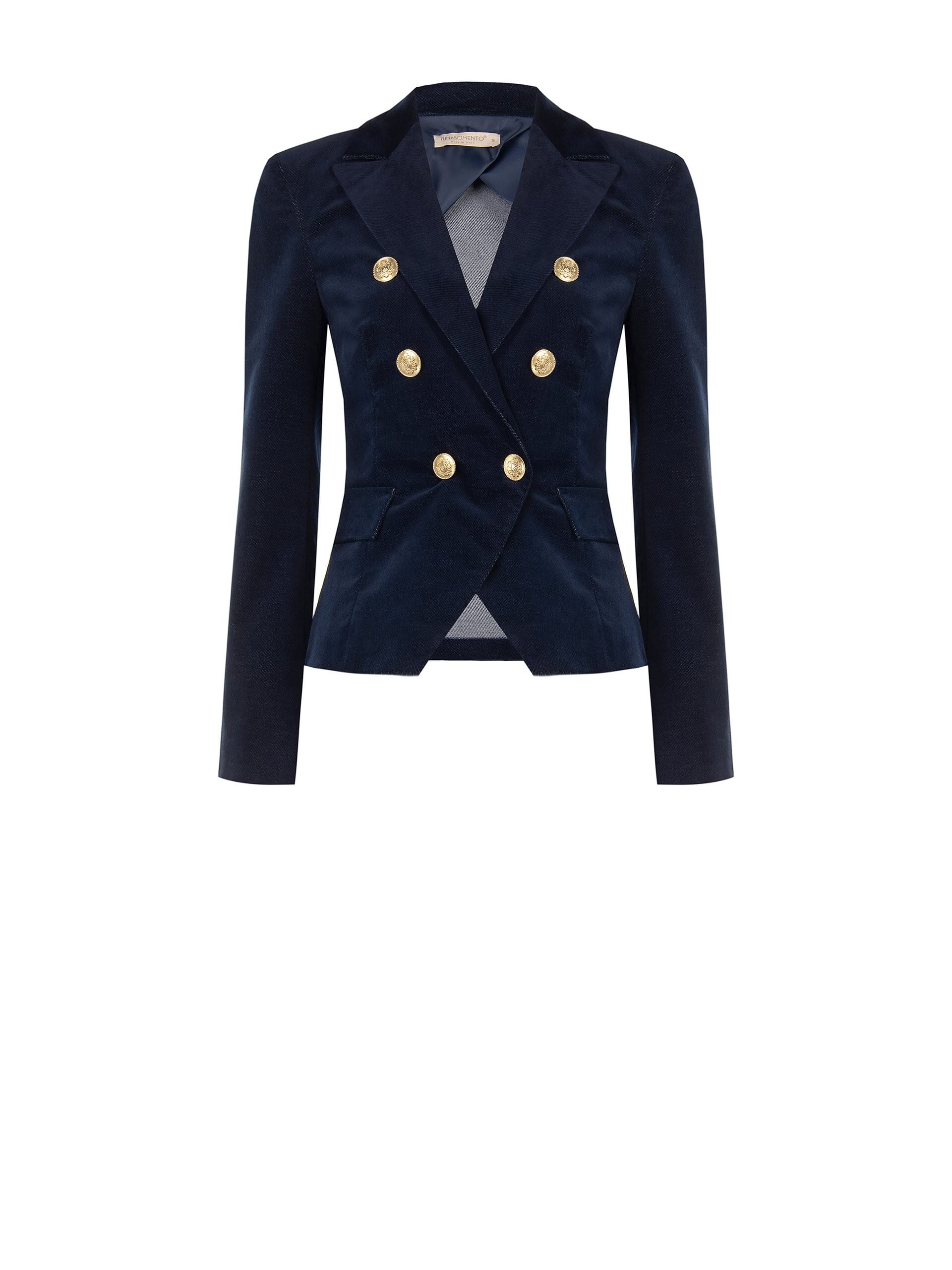 Rinascimento Short, Fitted Velour Blazer Jacket