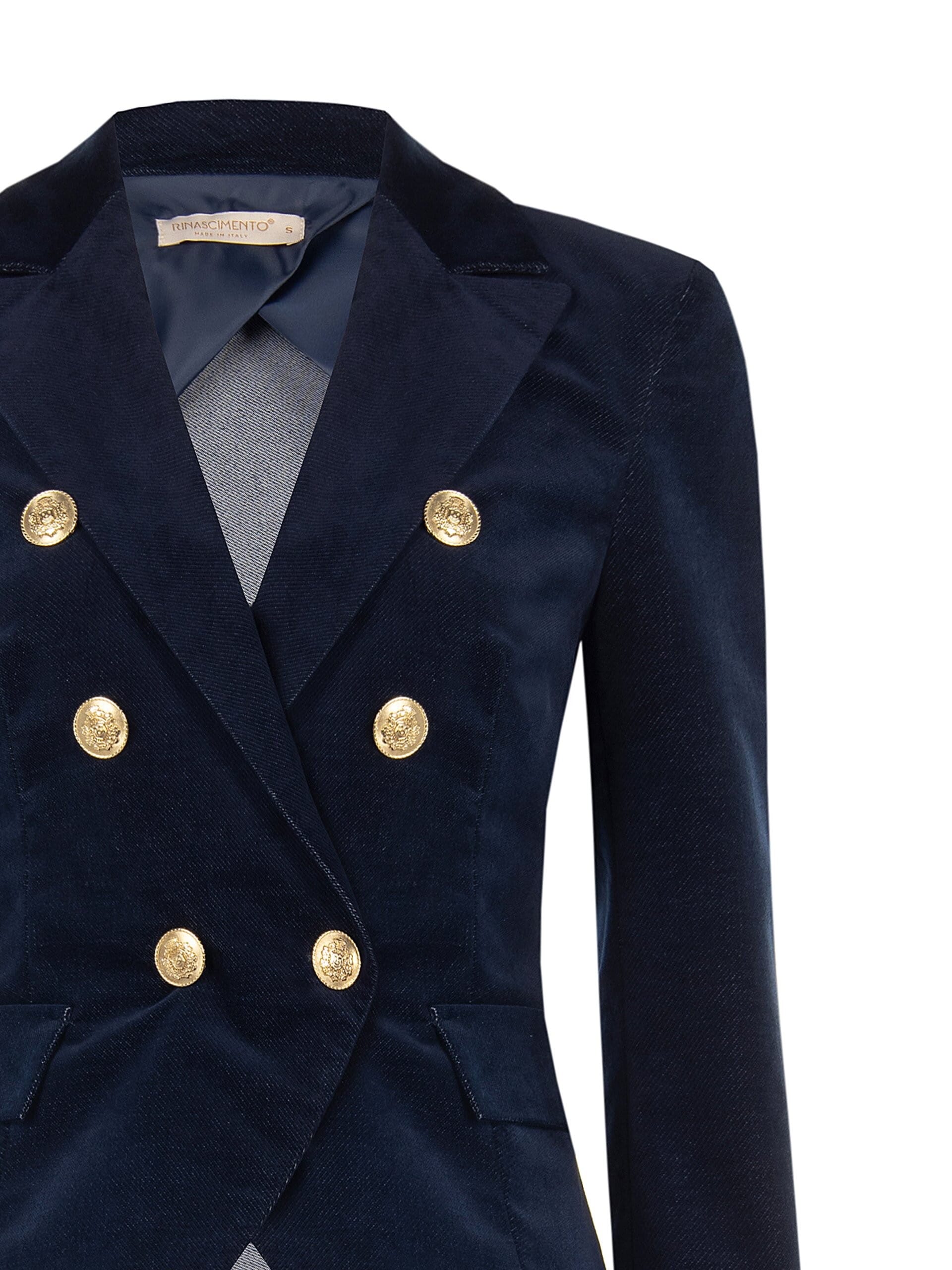 Rinascimento Short, Fitted Velour Blazer Jacket