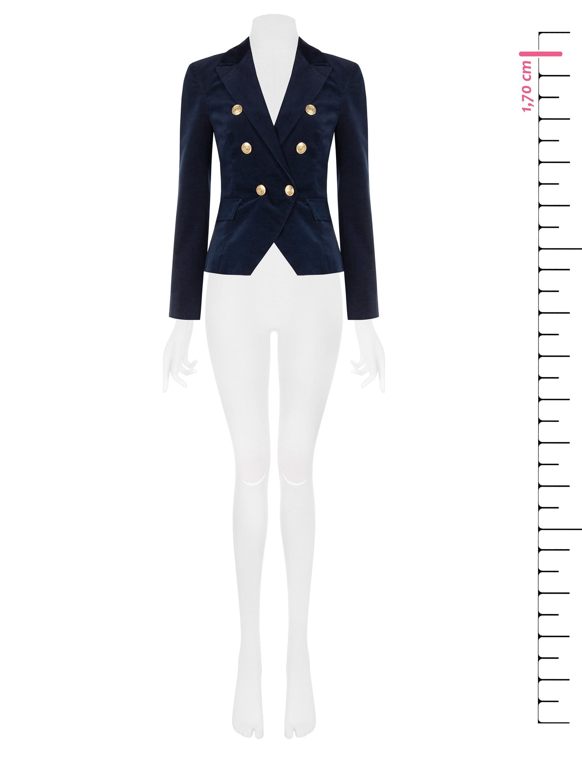Rinascimento Short, Fitted Velour Blazer Jacket