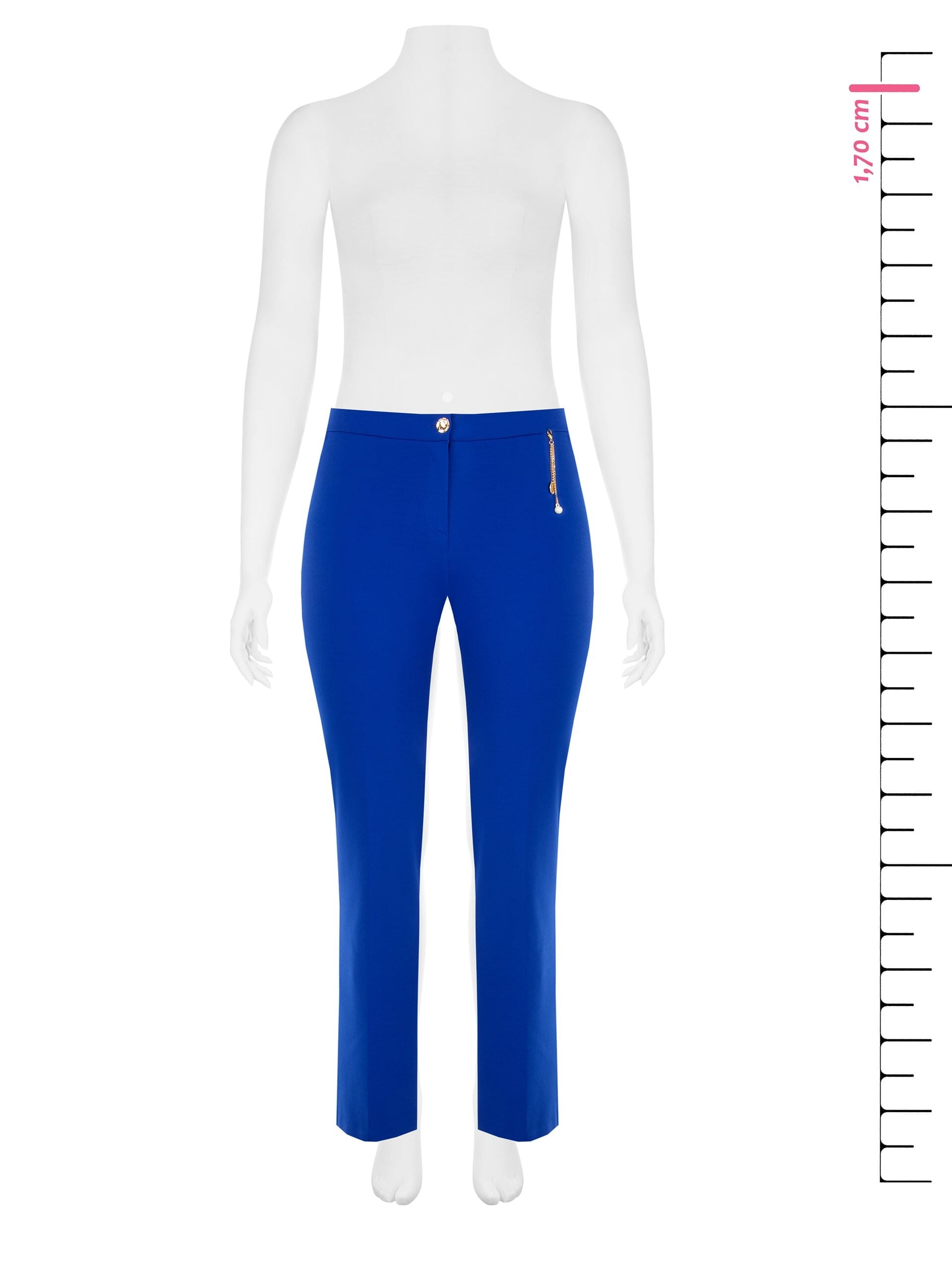 Pantaloni Curvy Dritti In Scuba Crepe Con Dettaglio Gioiello Catene E Perla Rinascimento Curvy