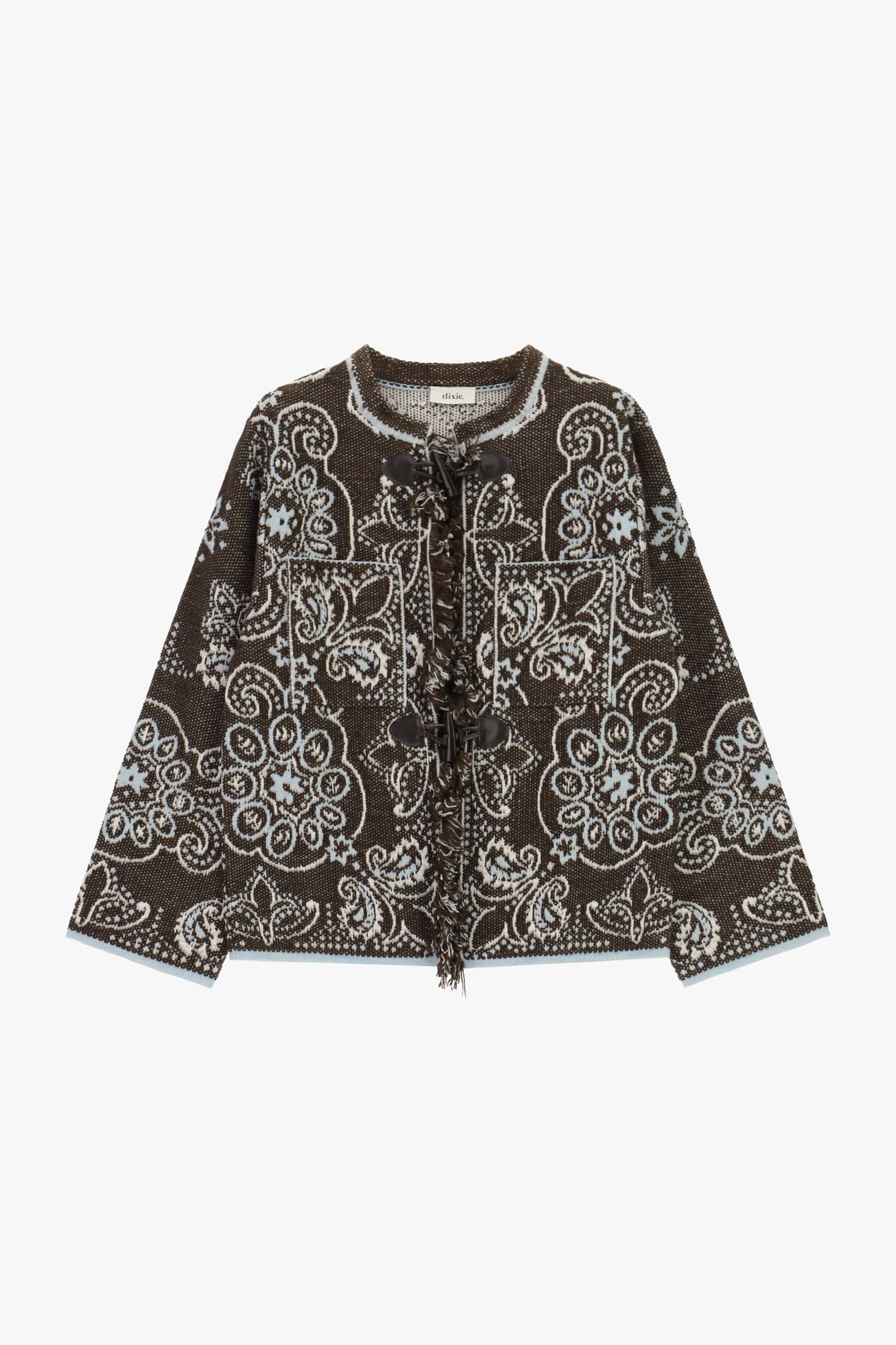 Cardigan Jacquard Con Chiusura A Alamari E Tasche Dixie