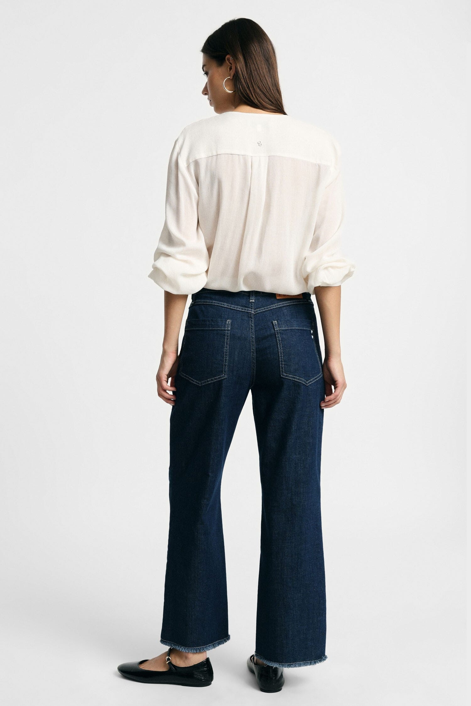 Jeans Five Tasche Con Fondo Sfrangiato Dritto Please