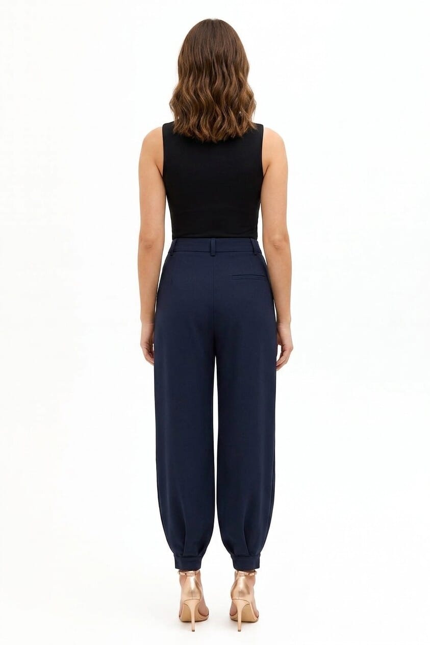 Pantalon ballon en mélange de viscose avec doubles pinces « Rinascimento »
