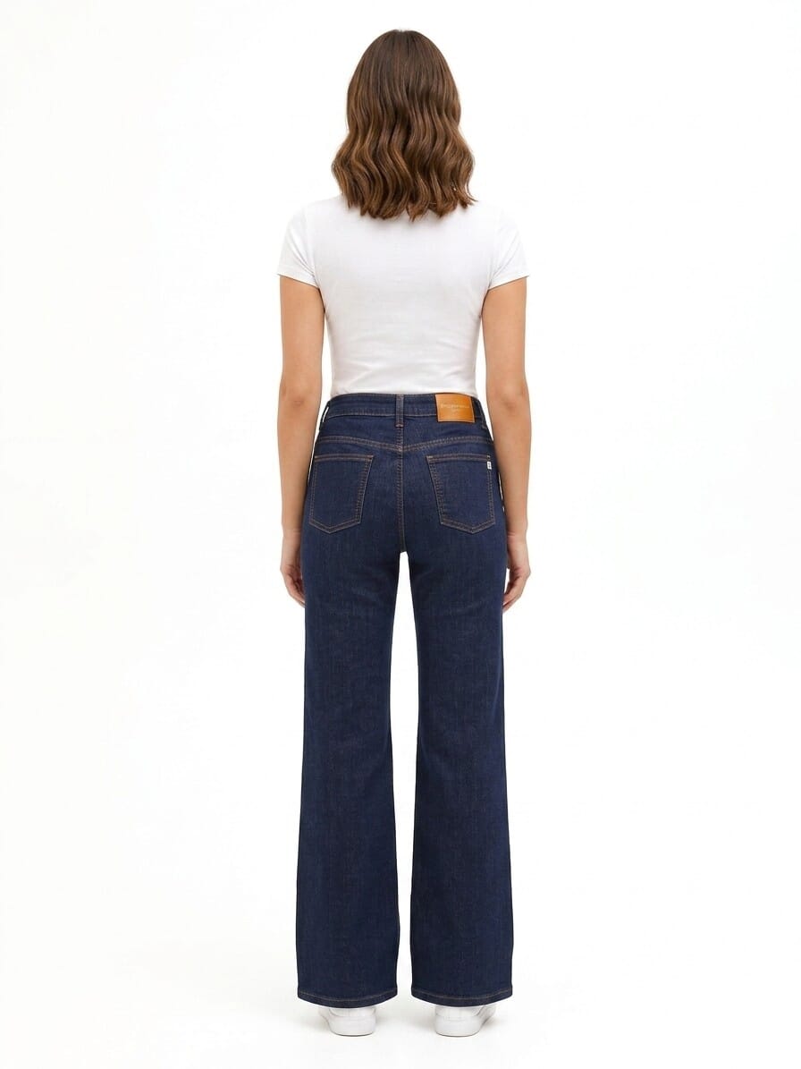 Wide-Leg Stretch Jeans, Zero Rinascimento Wash
