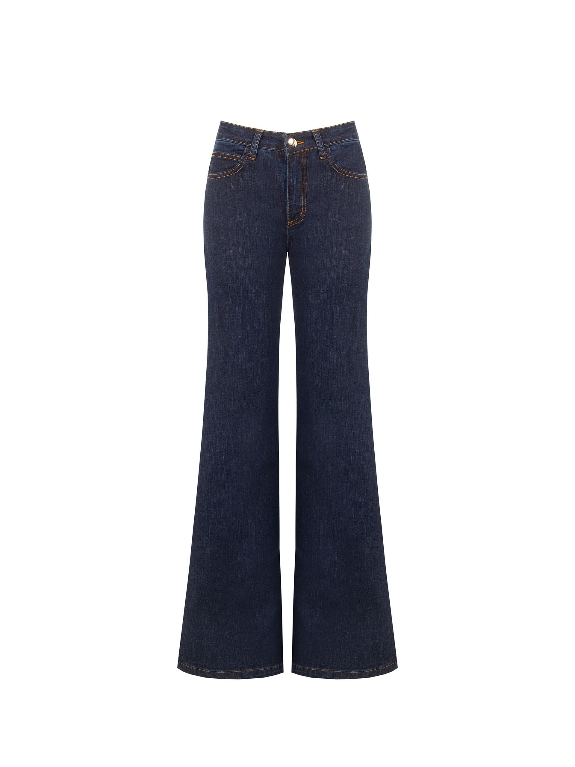 Wide-Leg Stretch Jeans, Zero Rinascimento Wash