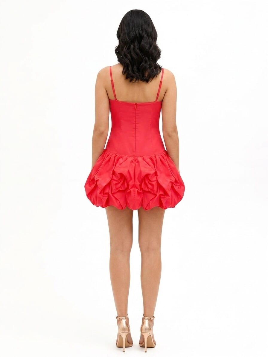 Robe courte bustier en coton à jupe ballon « Rinascimento »