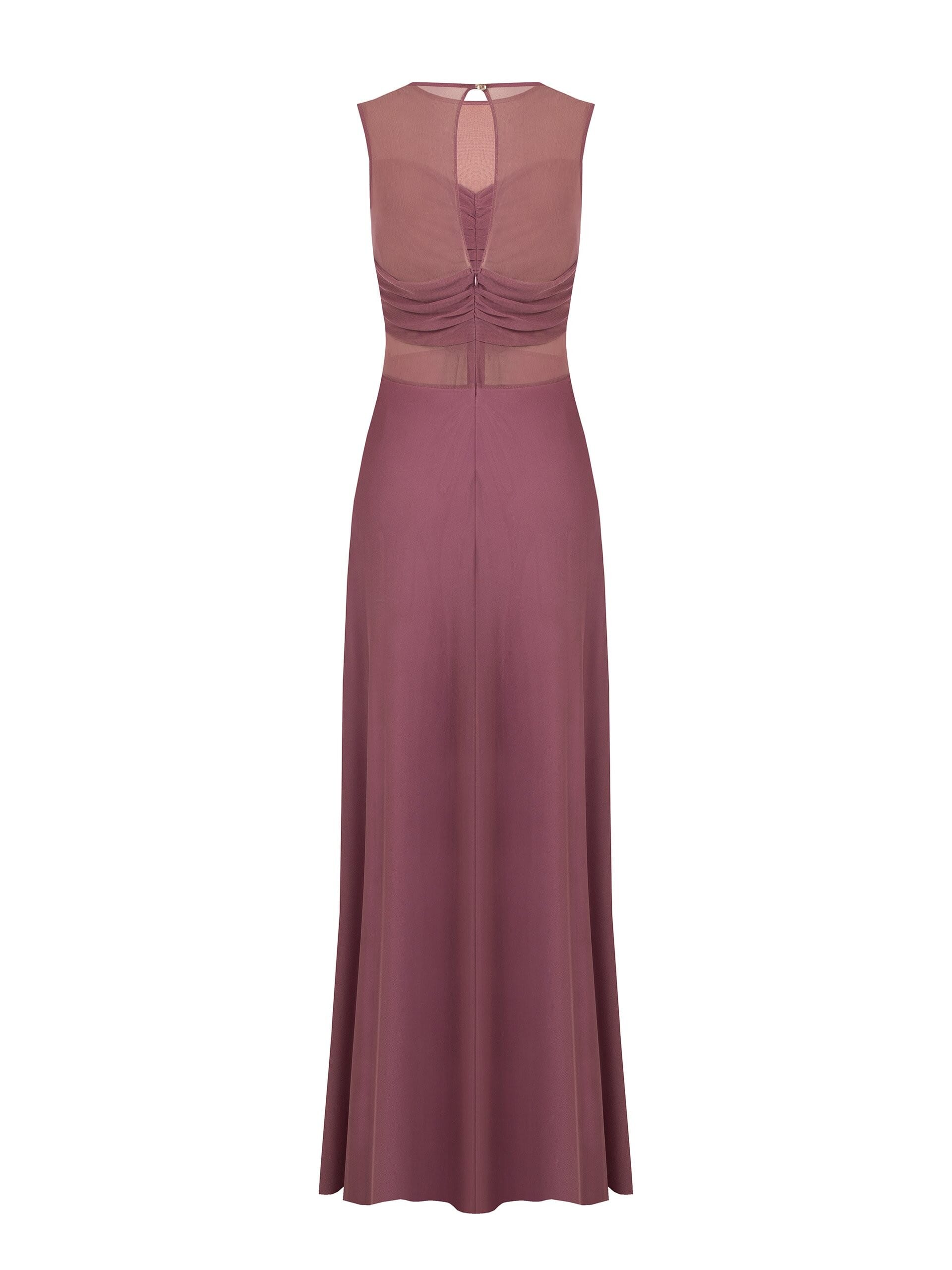 Rinascimento Long Stretch Mesh Dress with Semi-Transparent Details