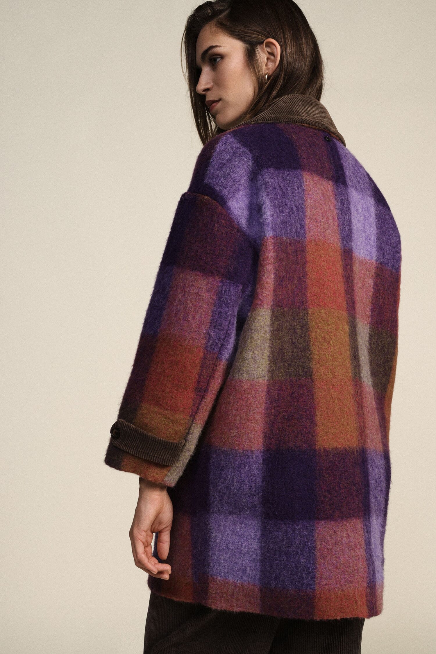 Manteau à carreaux à double boutonnage Dixie