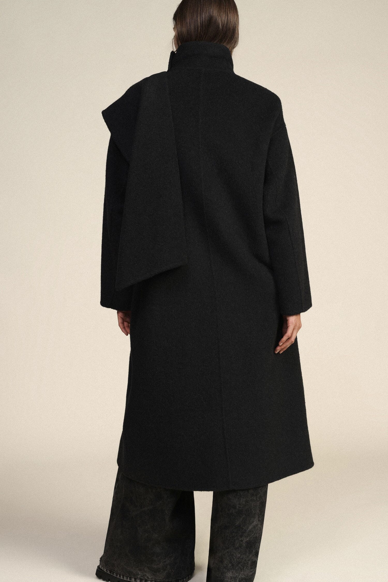 Manteau long à col montant et boutonnage « Dixie »