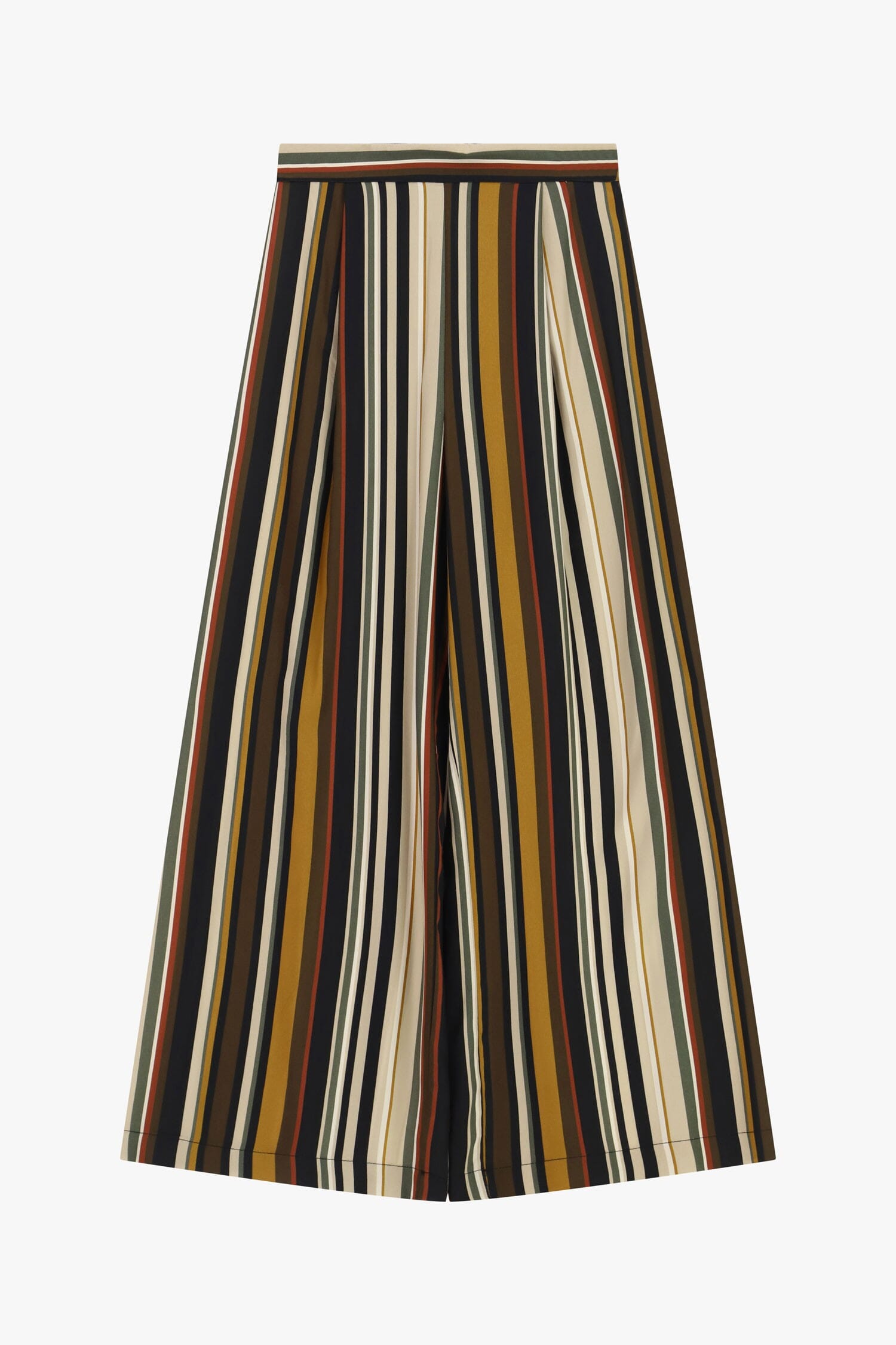 Pantalon palazzo à rayures multicolores et taille haute Dixie