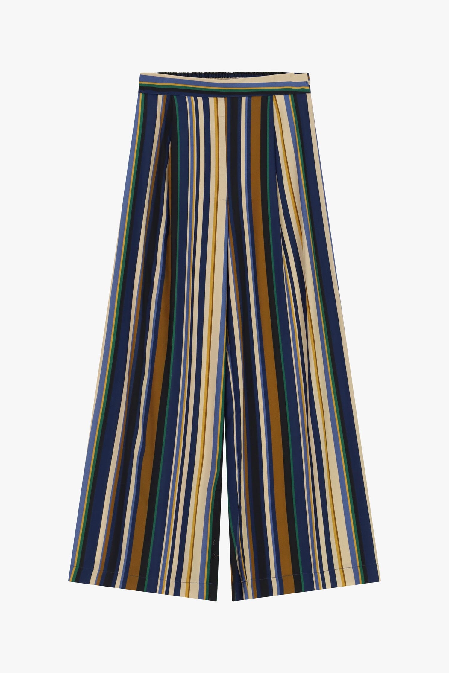 Pantalon palazzo à rayures multicolores et taille haute Dixie